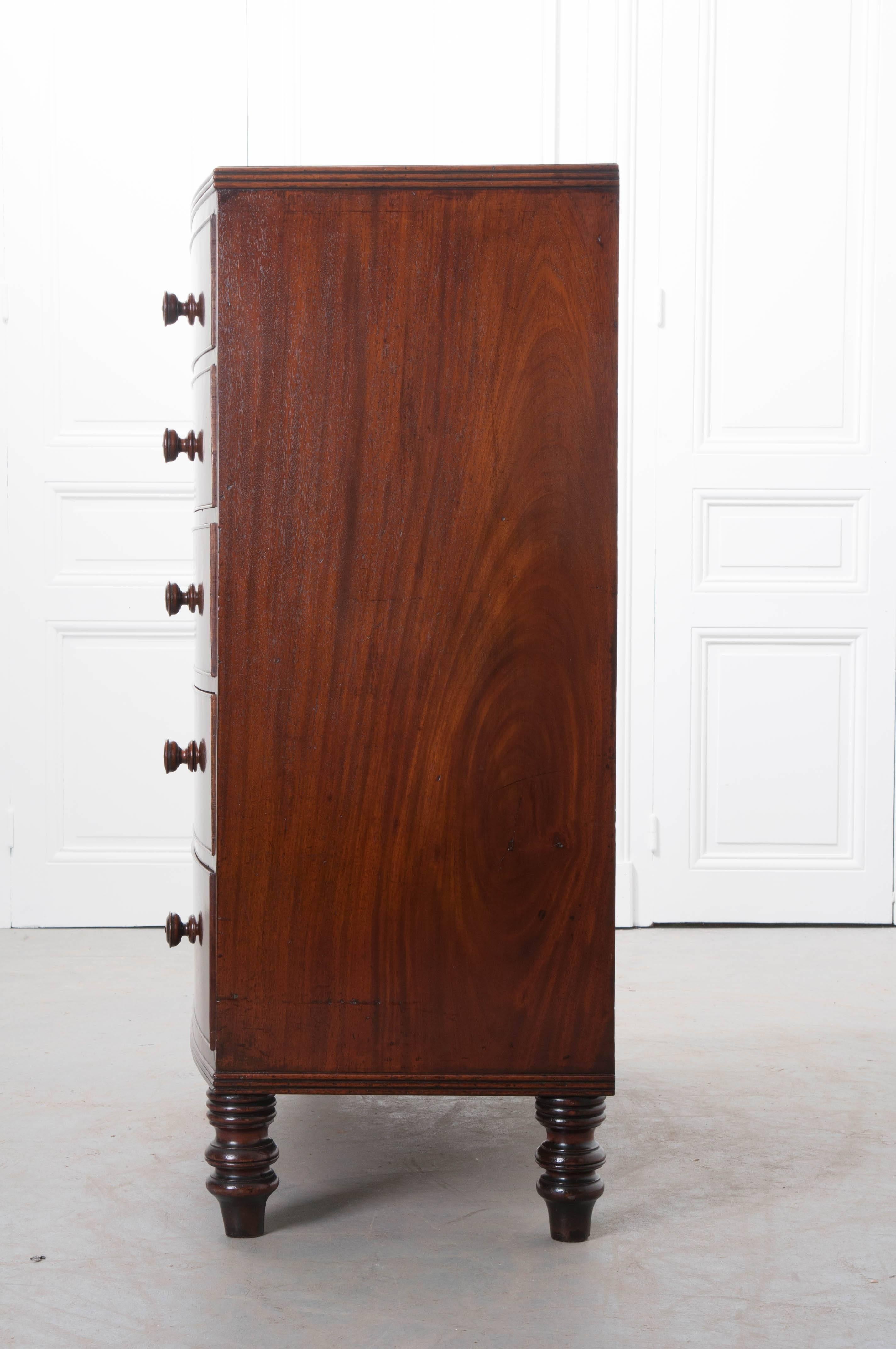 English 19th Century Mahogany Bow Front Chest of Drawers 2