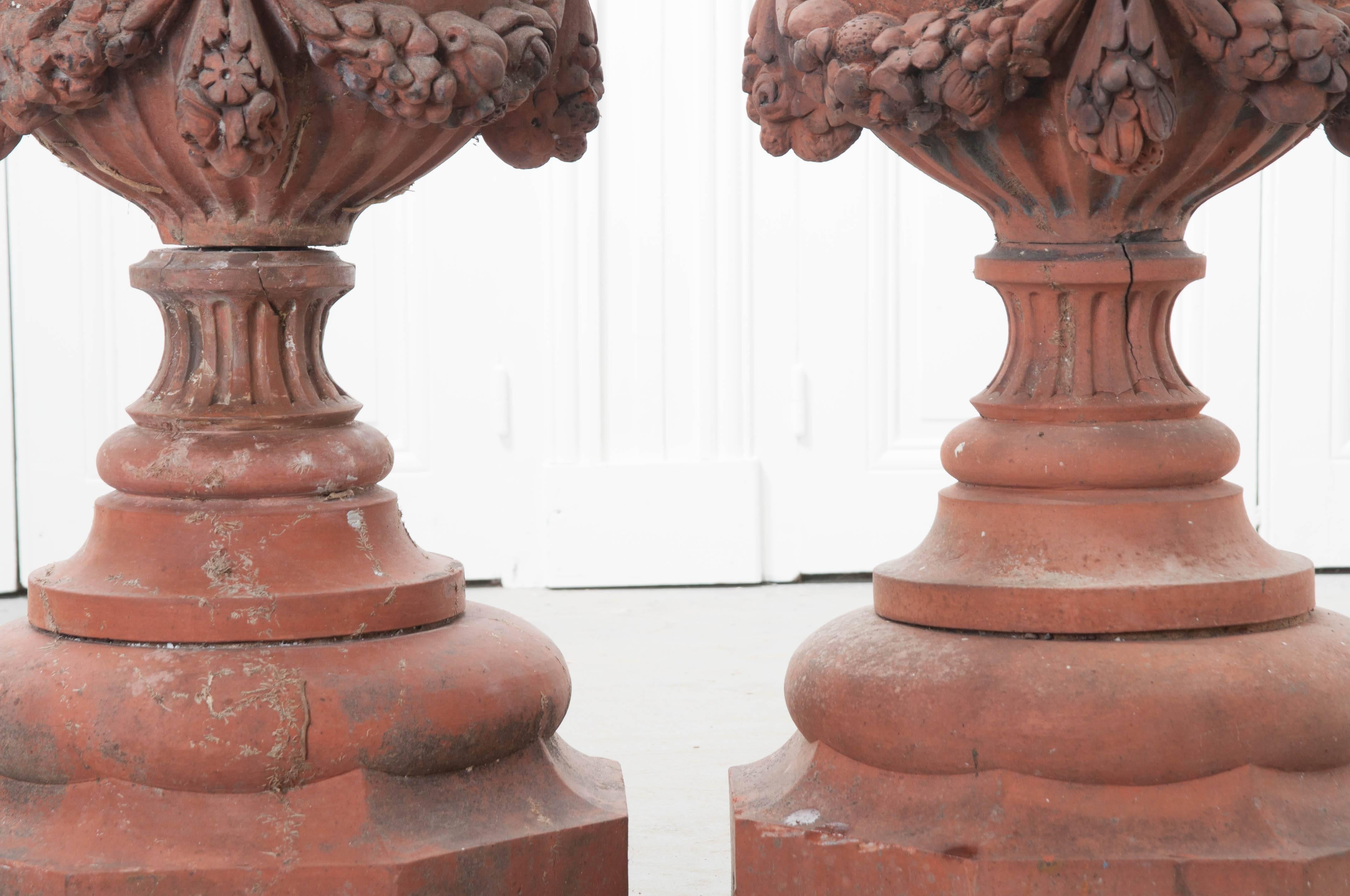 Pair of French 19th Century Terra Cotta Finials 5