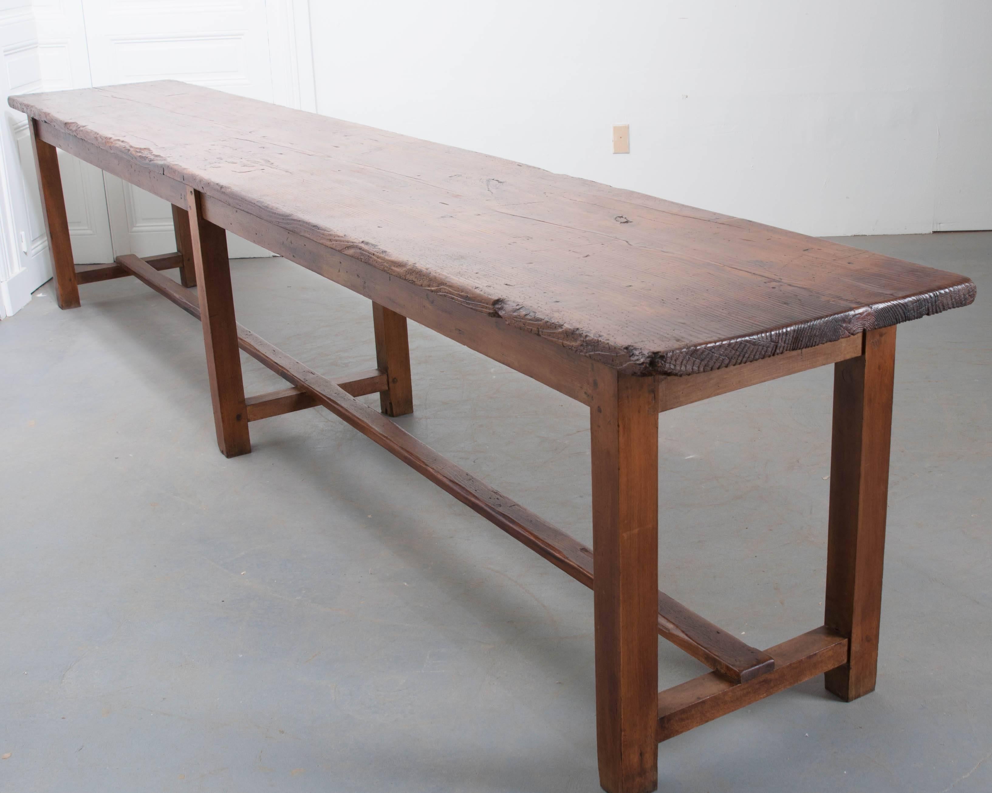 French 19th Century Long Pine Work Table 2