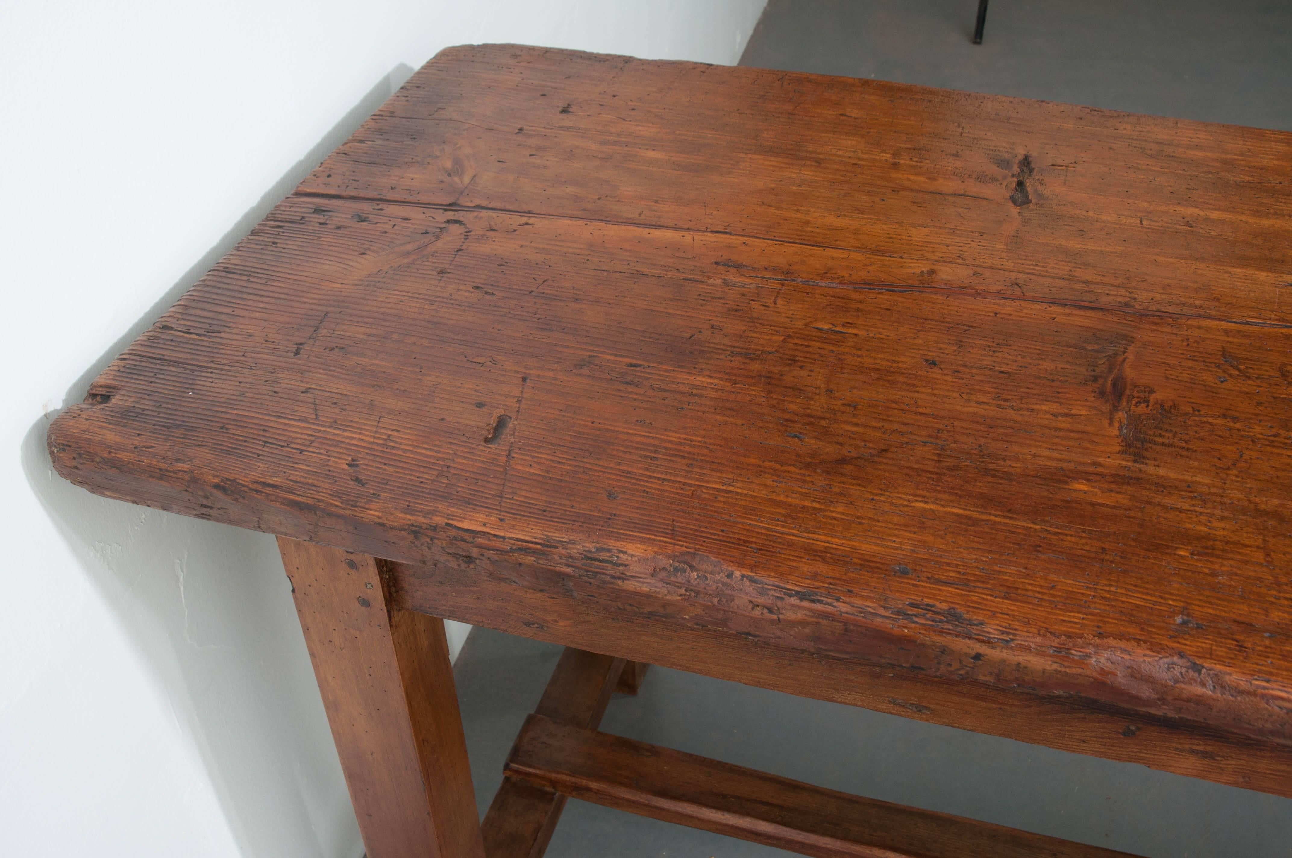 French 19th Century Long Pine Work Table 4