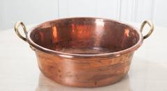 French Copper Cauldron with Brass Handles