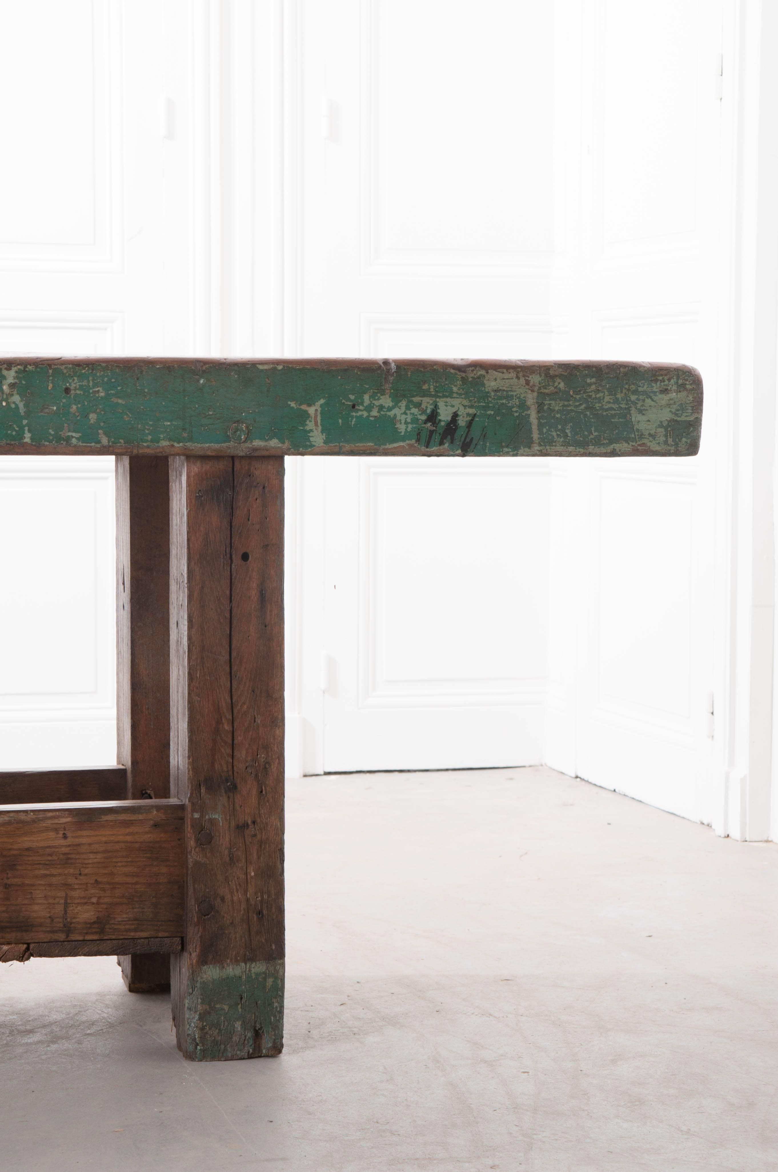 Forged English 19th Century Painted Work Bench