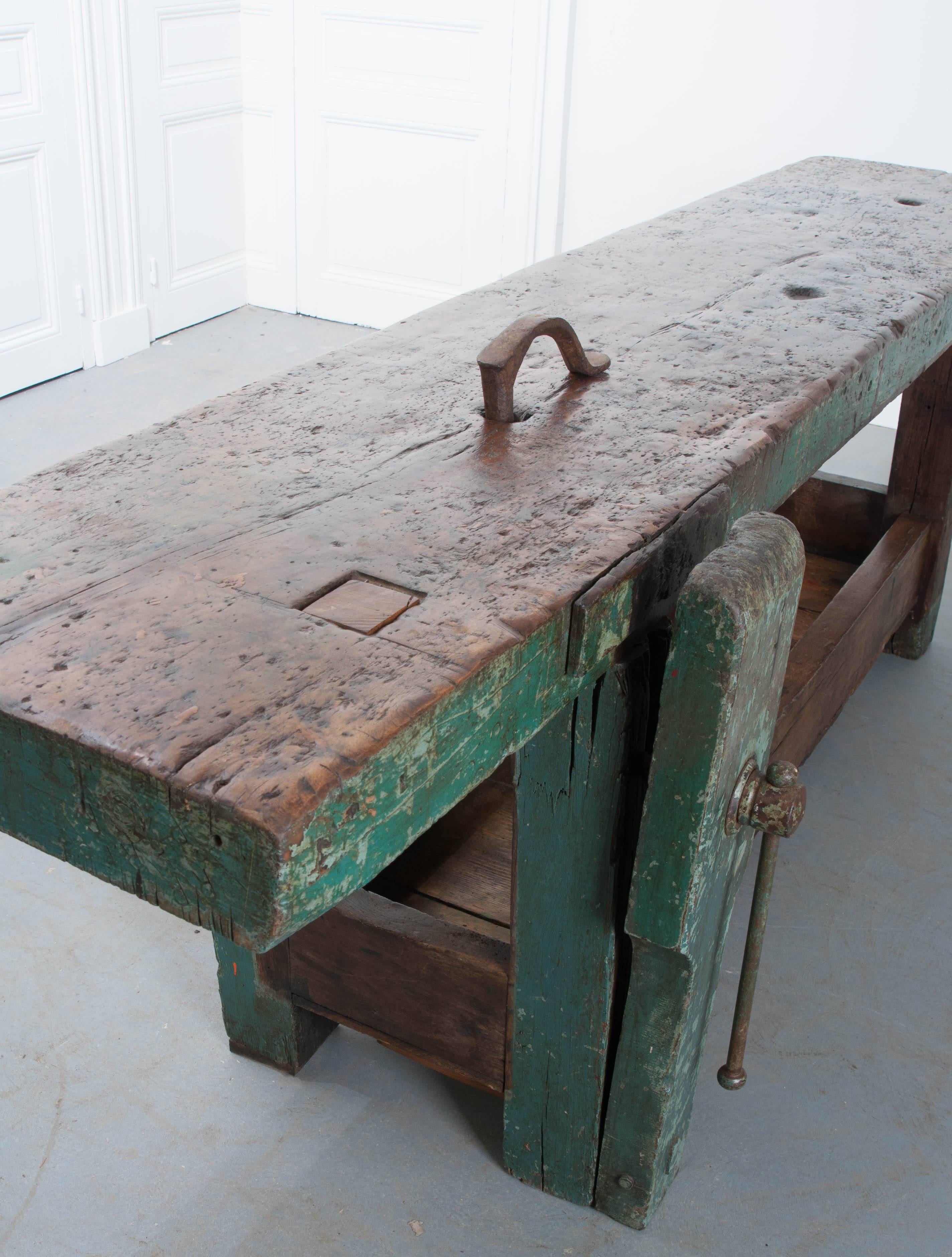 English 19th Century Painted Work Bench 1