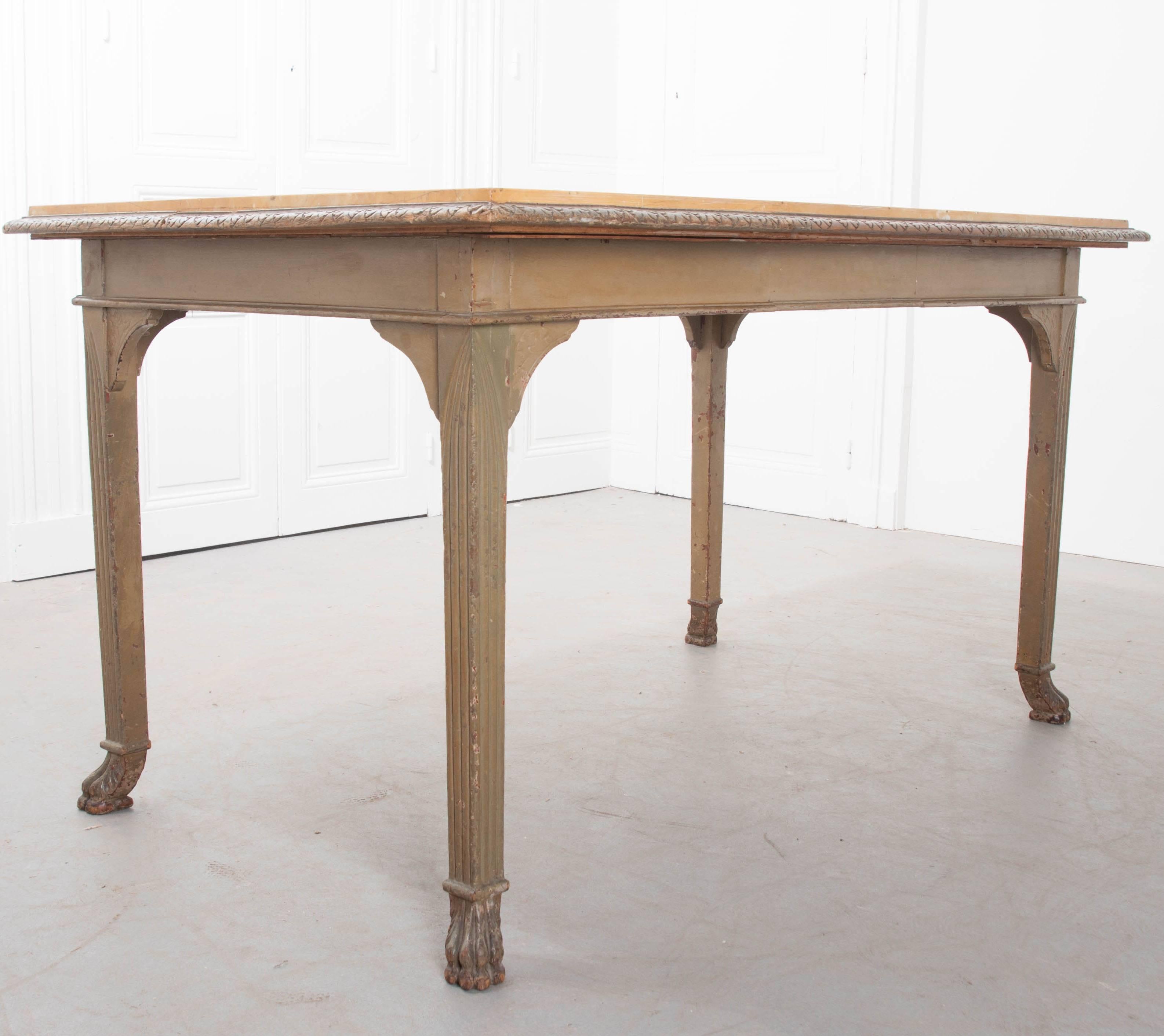 French 19th Century Painted Table with Marble Top 1