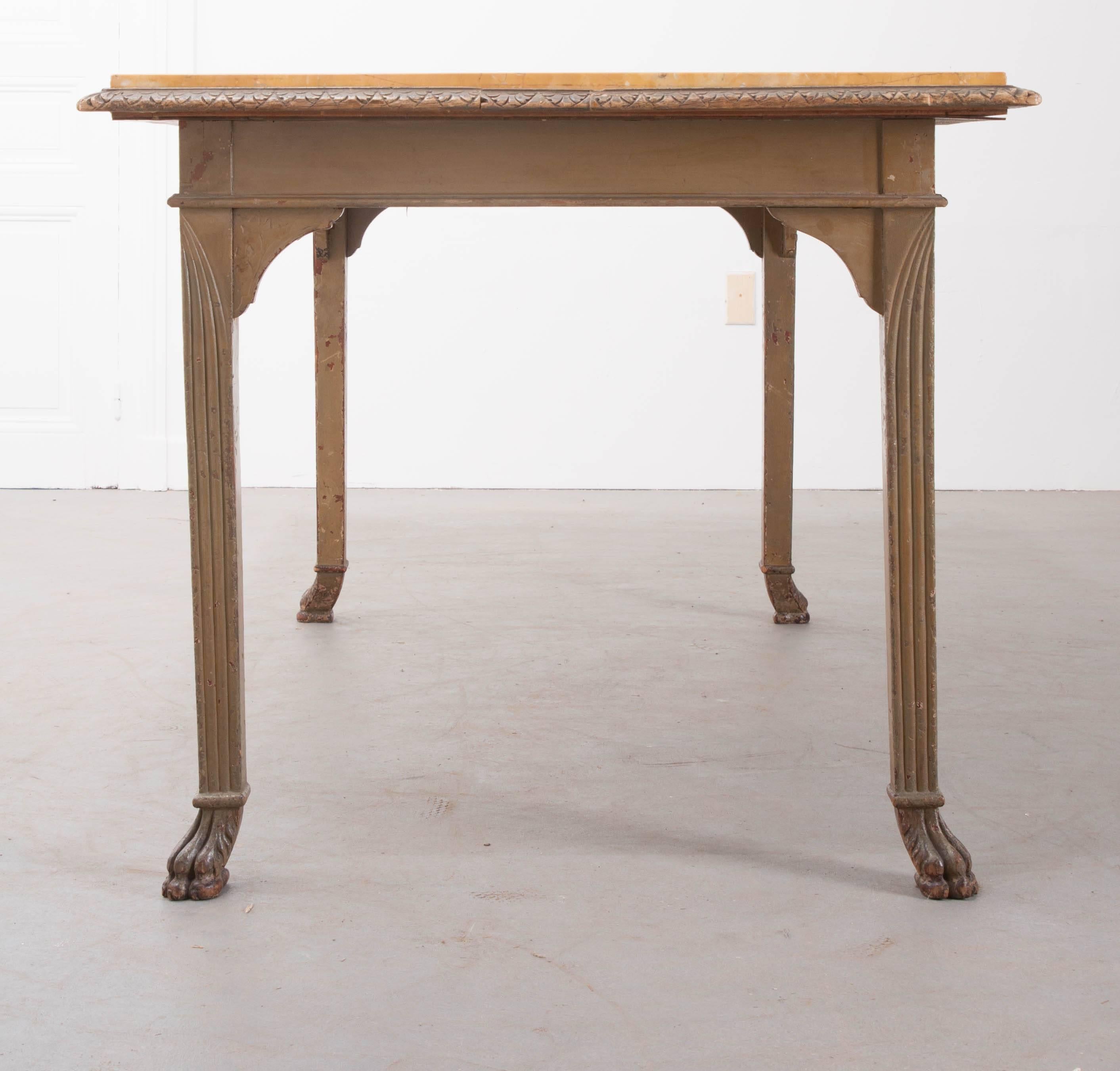French 19th Century Painted Table with Marble Top 3