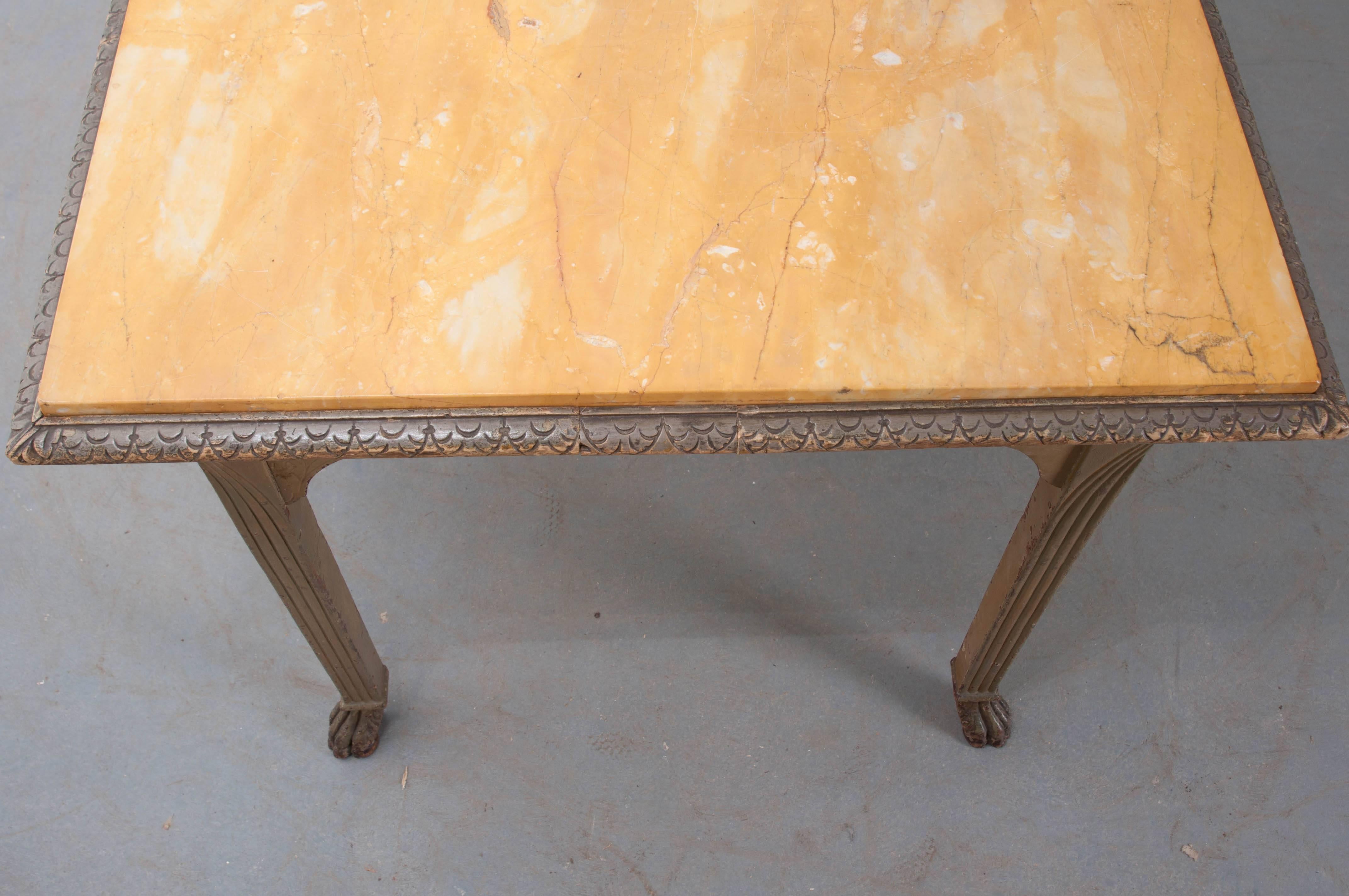 French 19th Century Painted Table with Marble Top 4