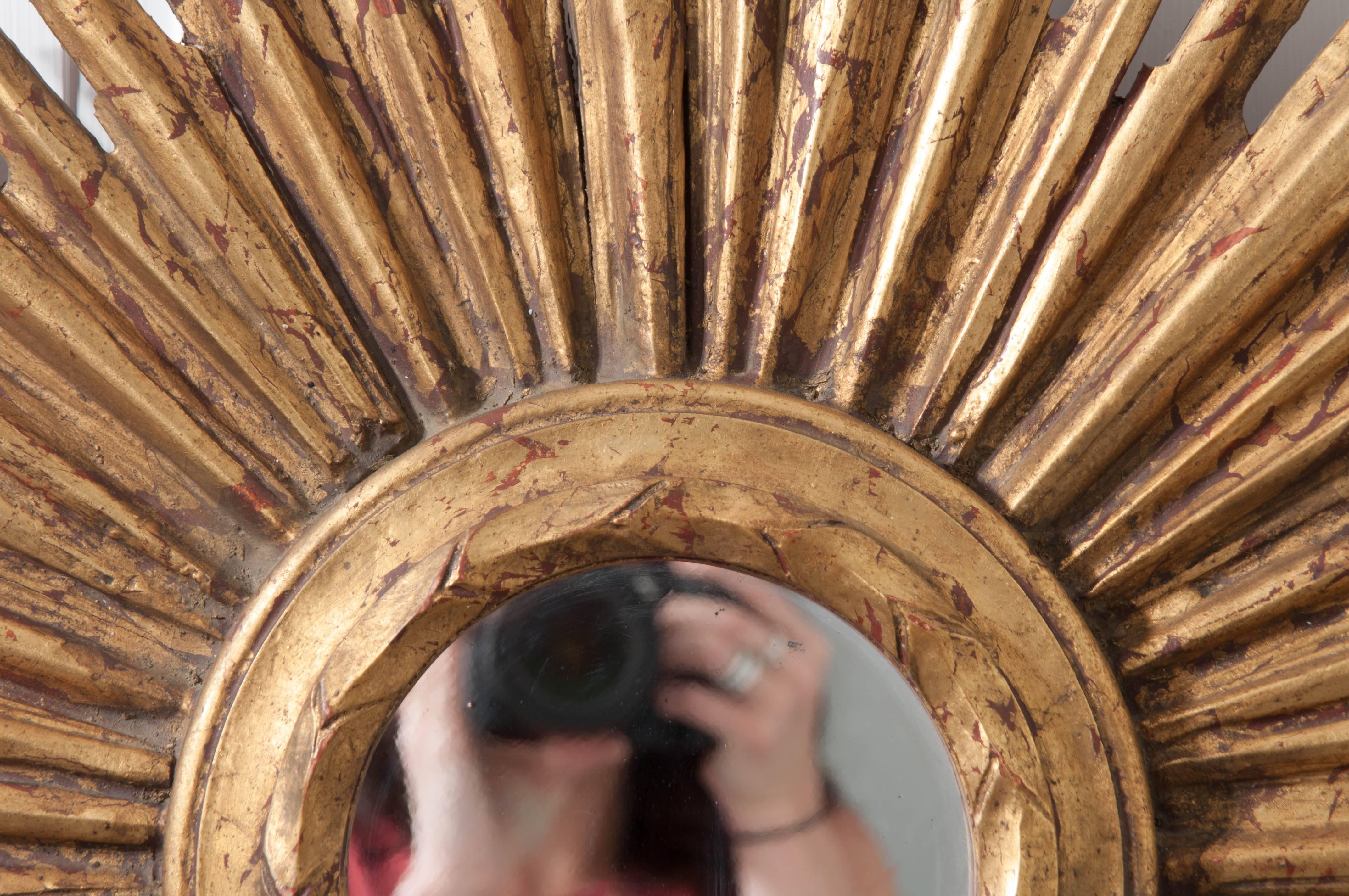 French 19th Century Sunburst Mirror In Good Condition In Baton Rouge, LA