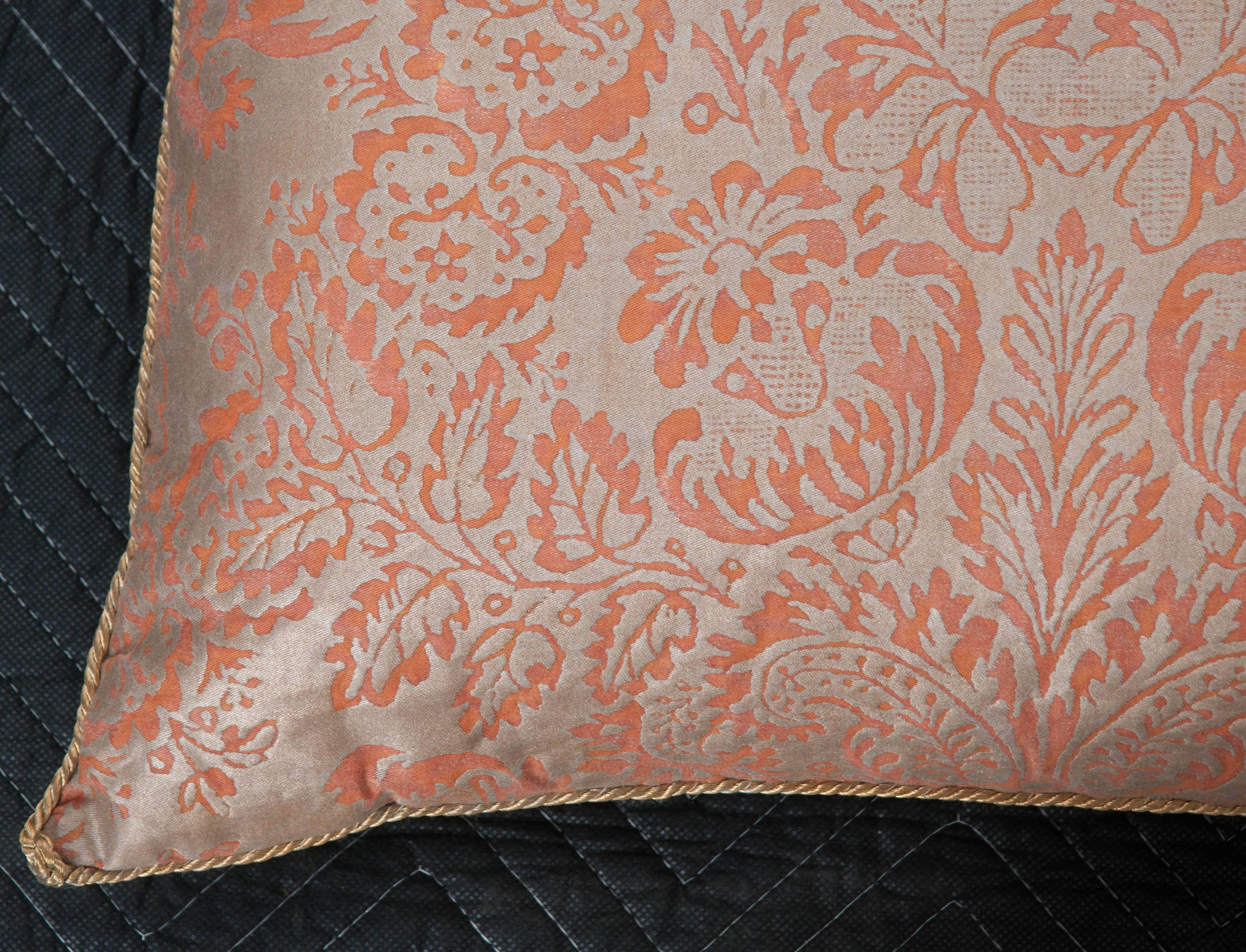 Gilt Pair of Antique Fortuny Pillow by B. Viz Designs For Sale