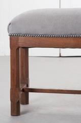 French 19th Century Upholstered Oak Bench