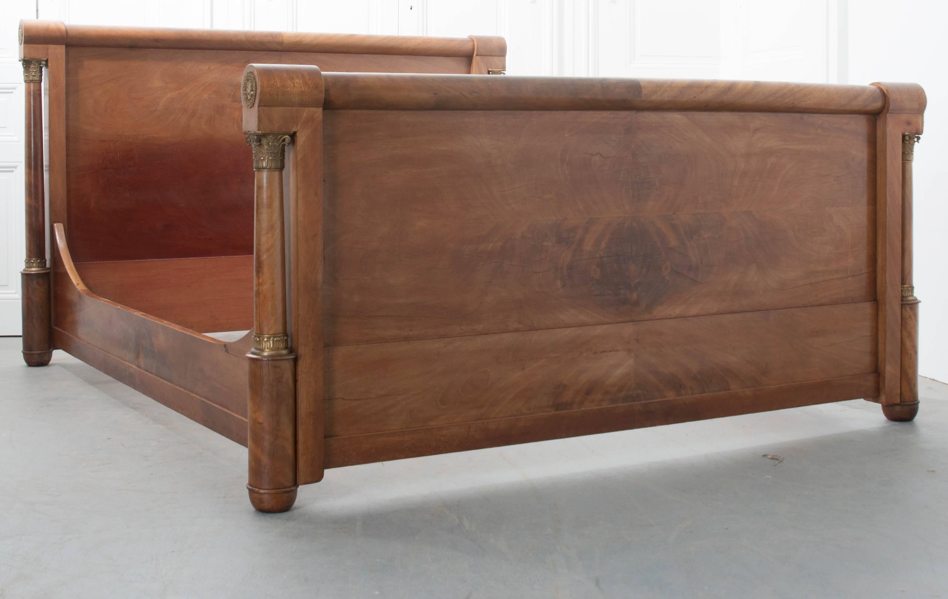French 19th Century Mahogany Empire Queen Bed 1