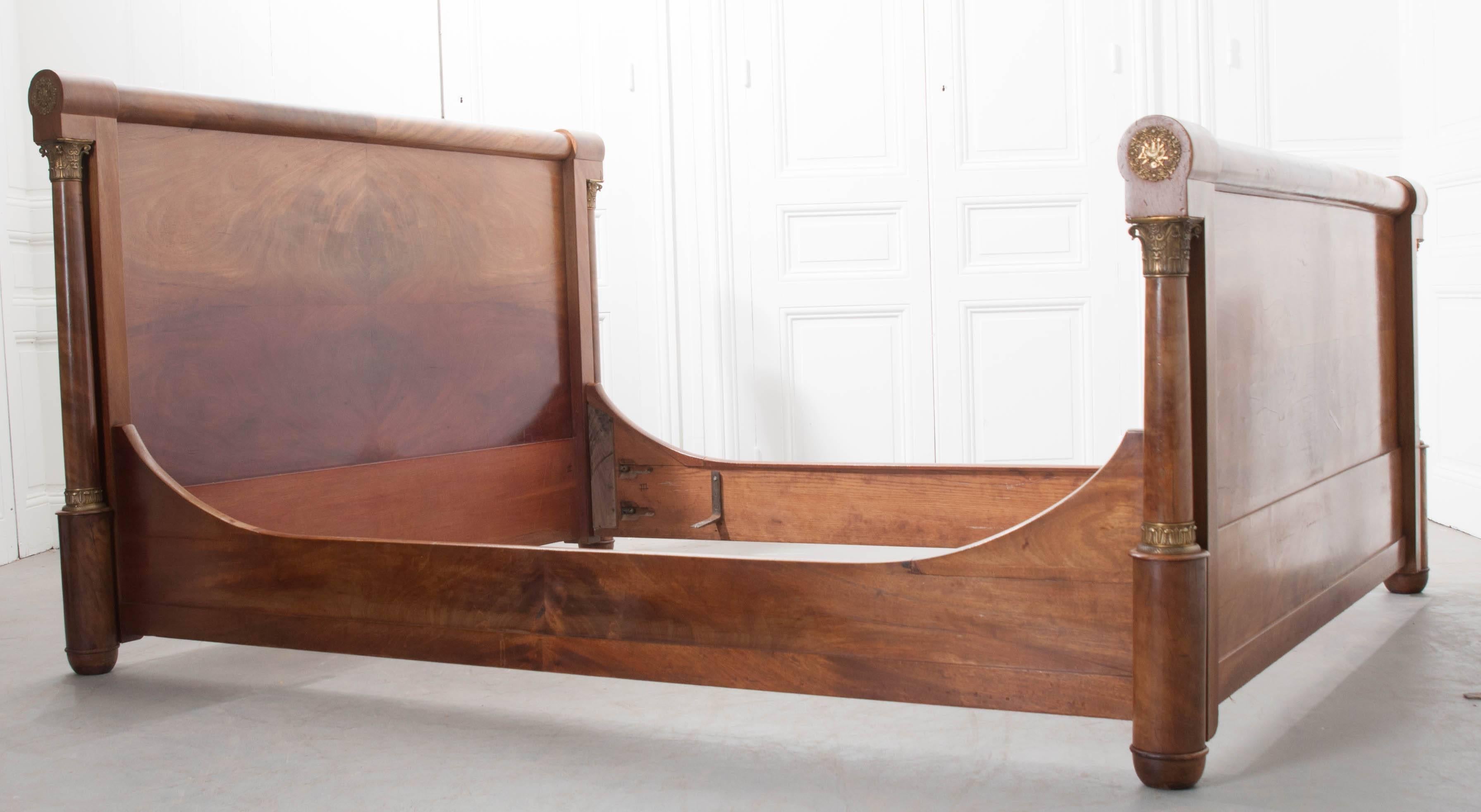 French 19th Century Mahogany Empire Queen Bed 5