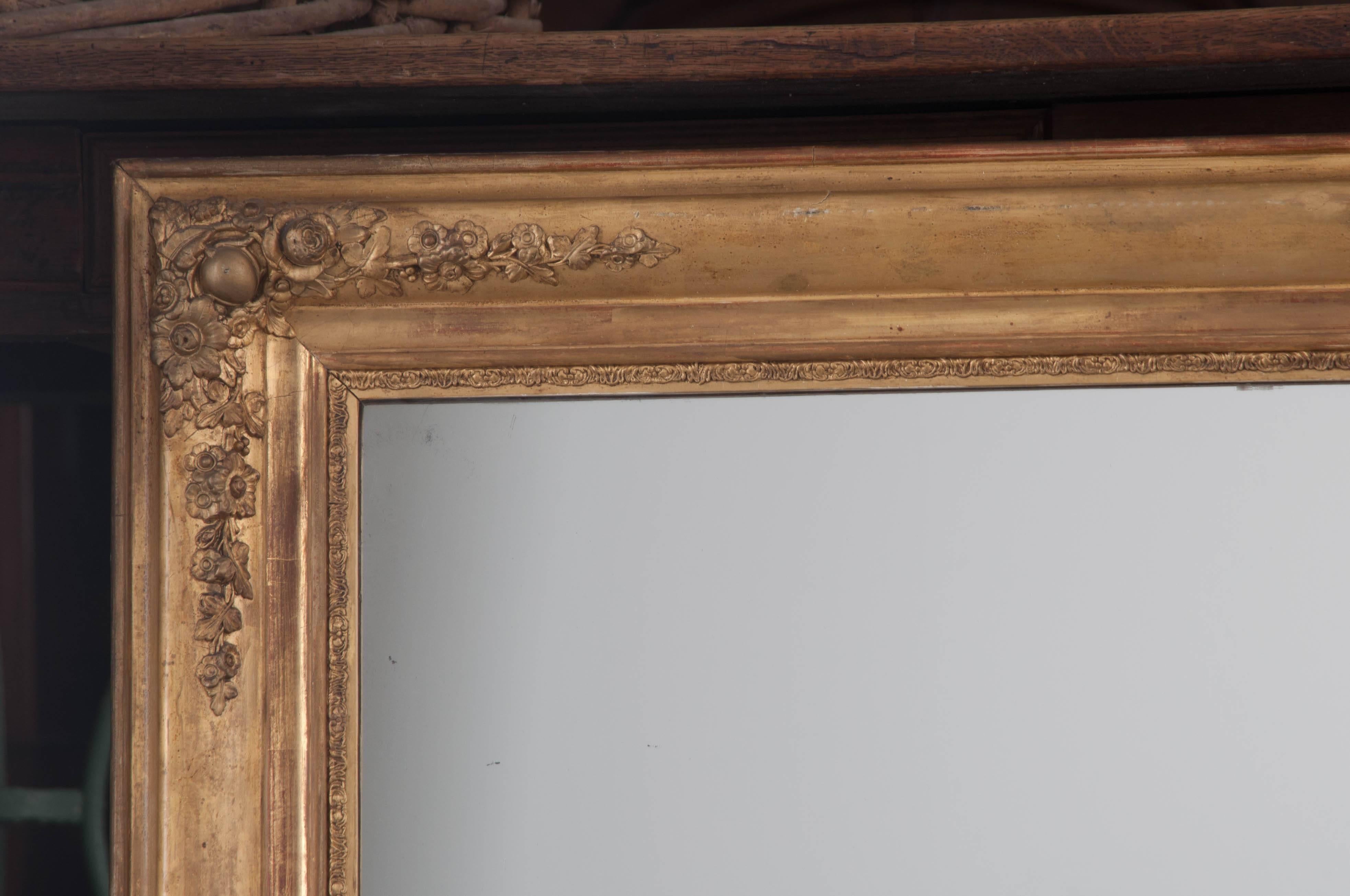 Mercury Glass 19th Century French Giltwood Mirror