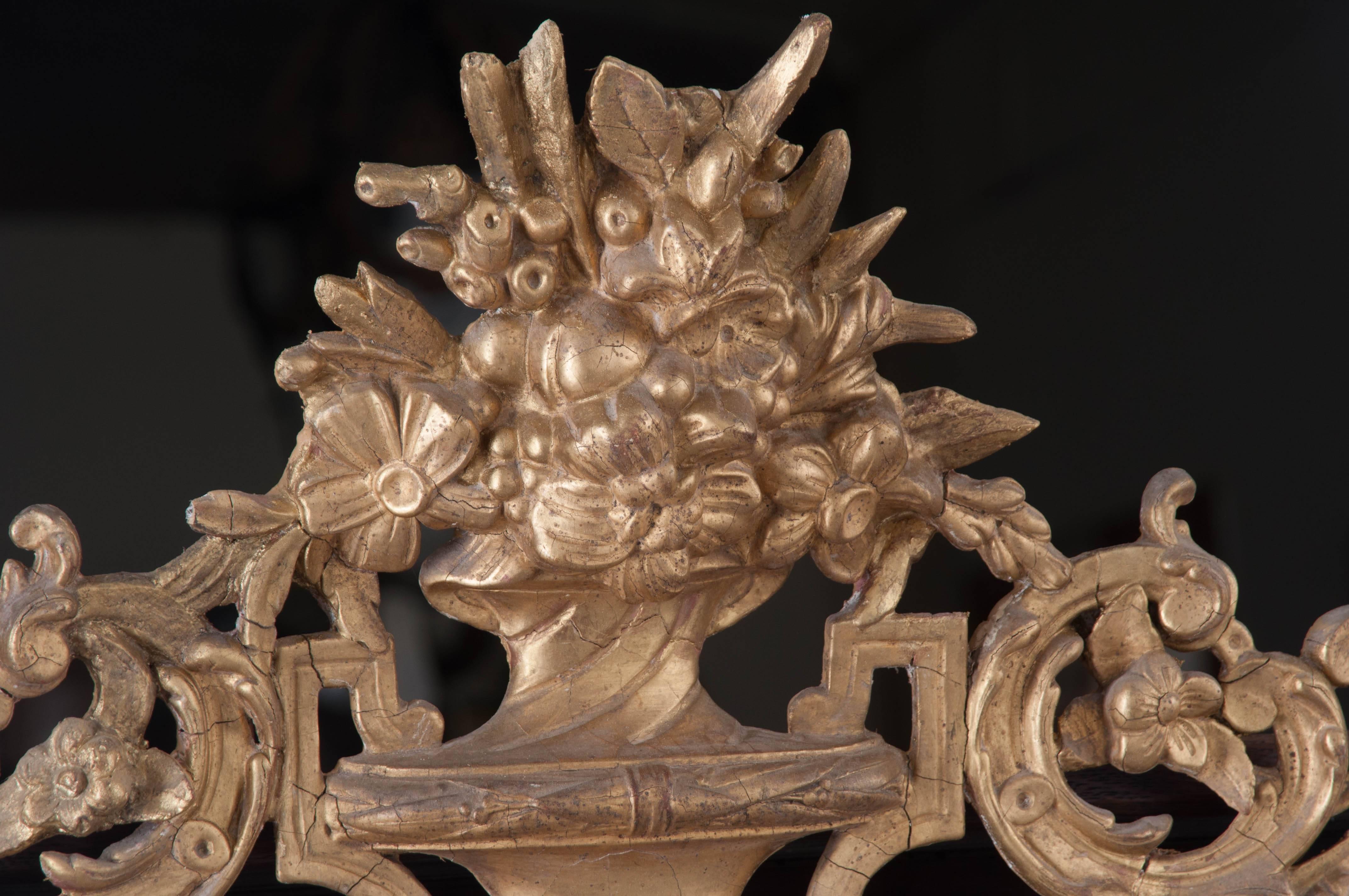 French 19th Century Transitional Gold Gilt Mirror 1