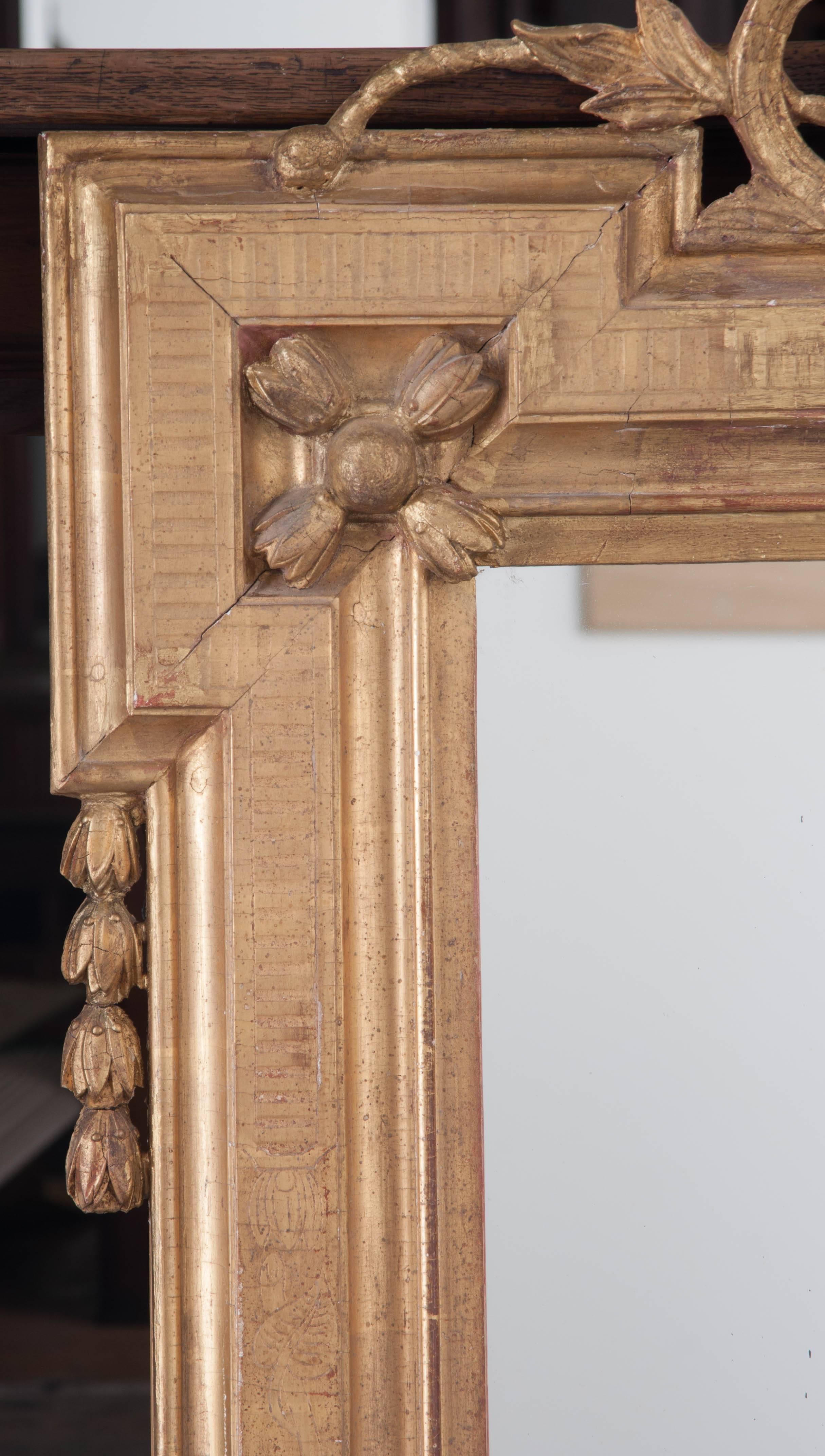 French 19th Century Transitional Gold Gilt Mirror 3