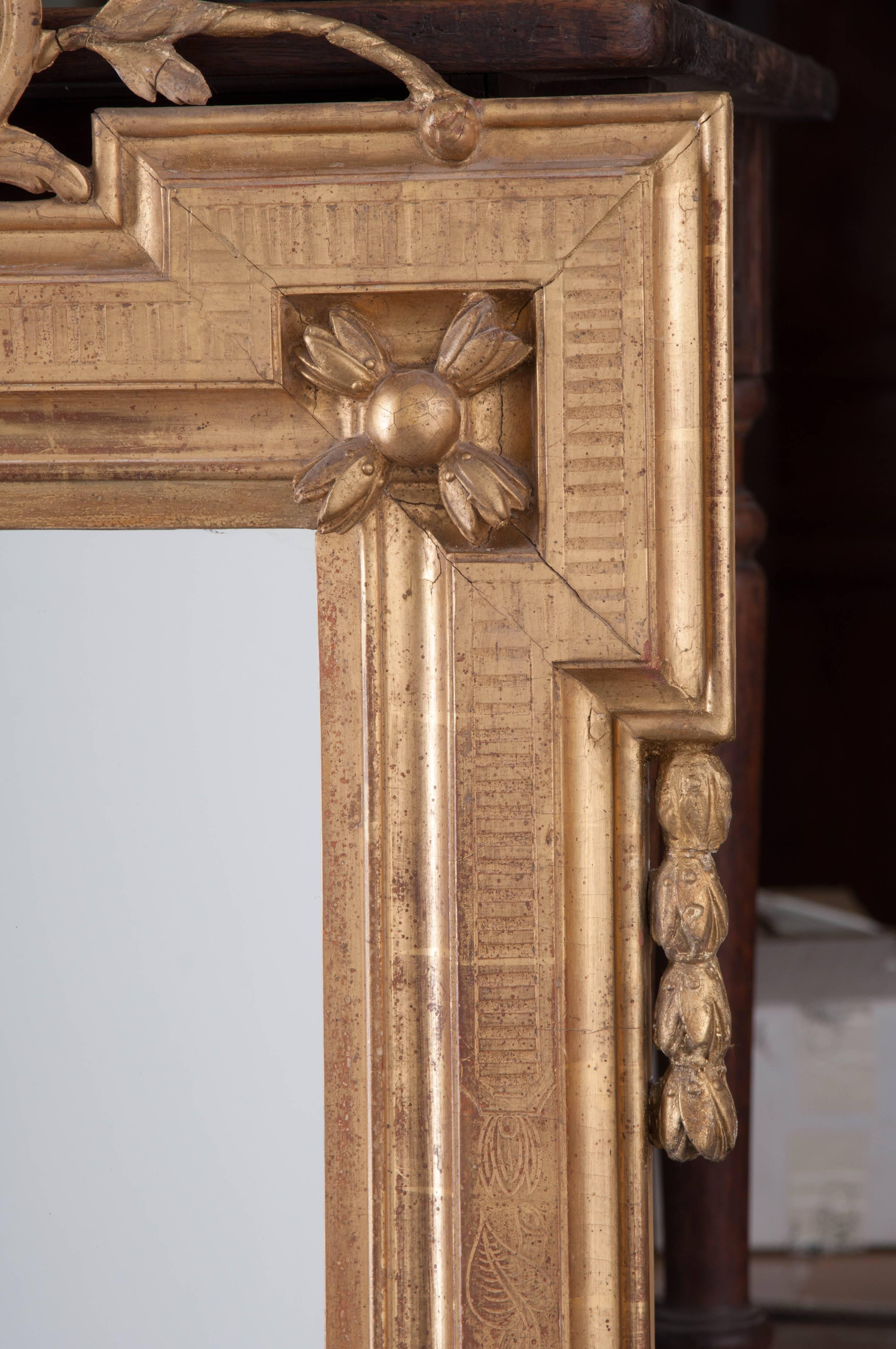 French 19th Century Transitional Gold Gilt Mirror 4