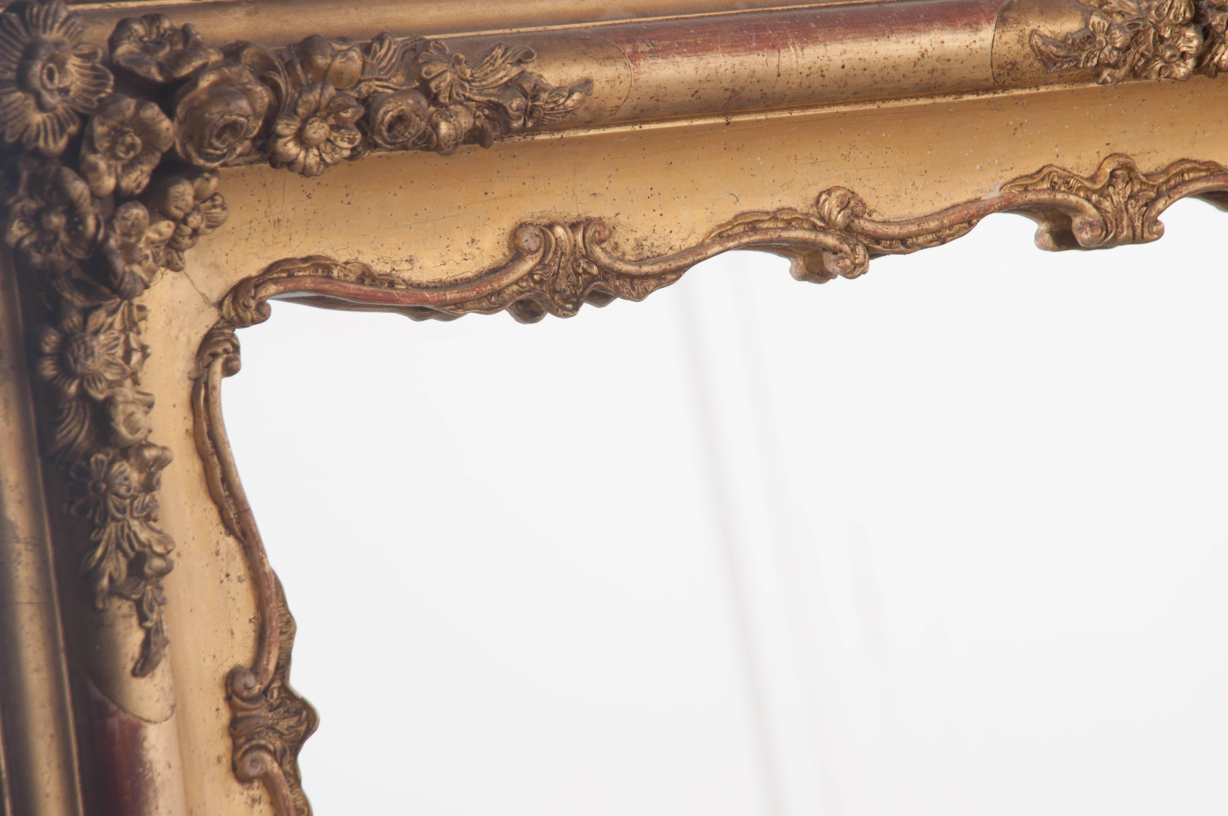 French 19th Century Giltwood Over-Mantle Mirror 1