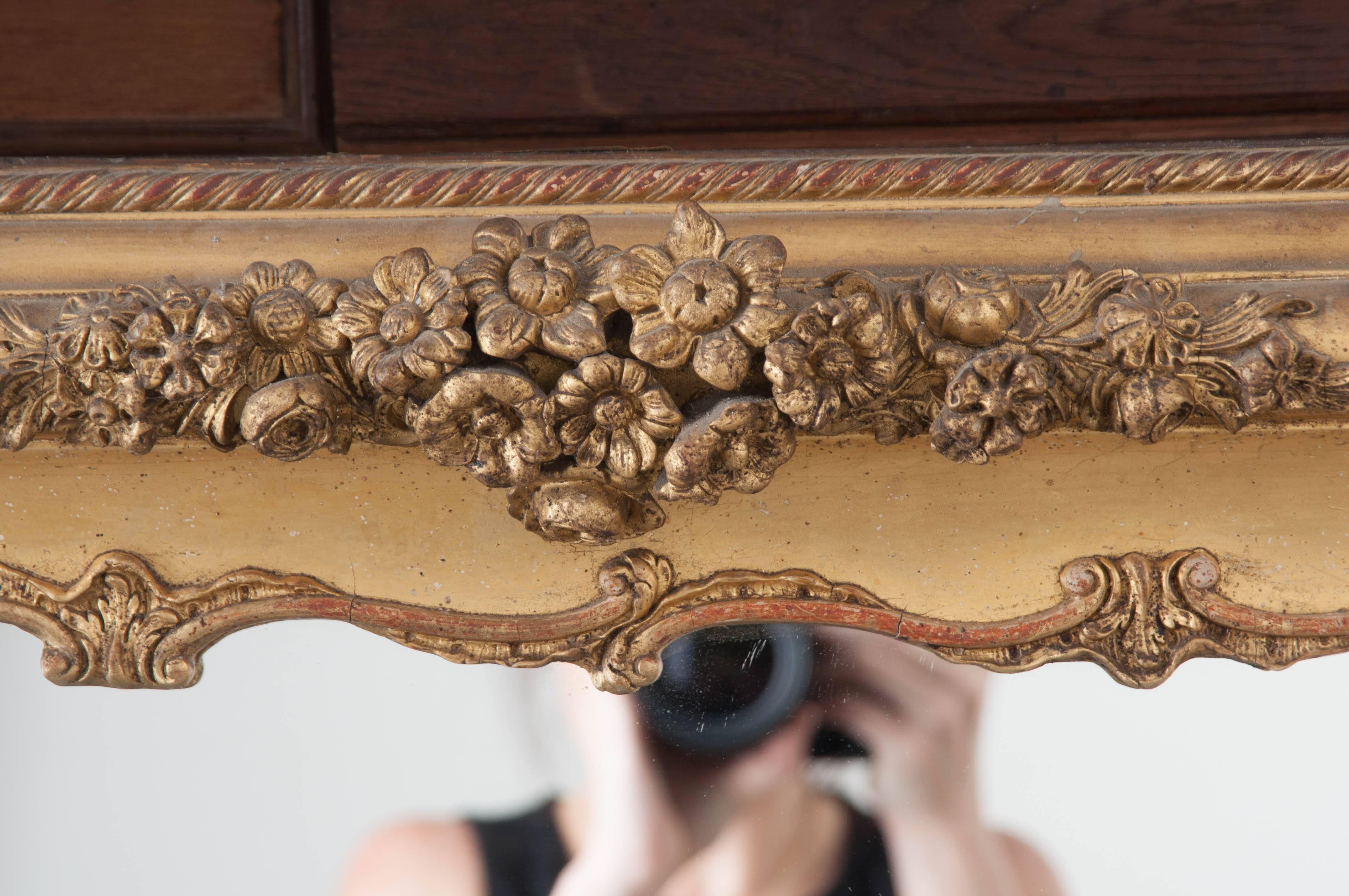 French 19th Century Giltwood Over-Mantle Mirror 2