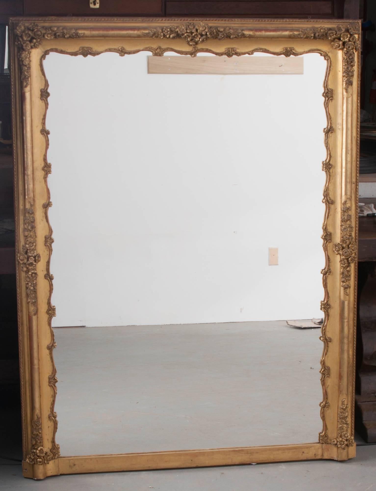French 19th Century Giltwood Over-Mantle Mirror 3