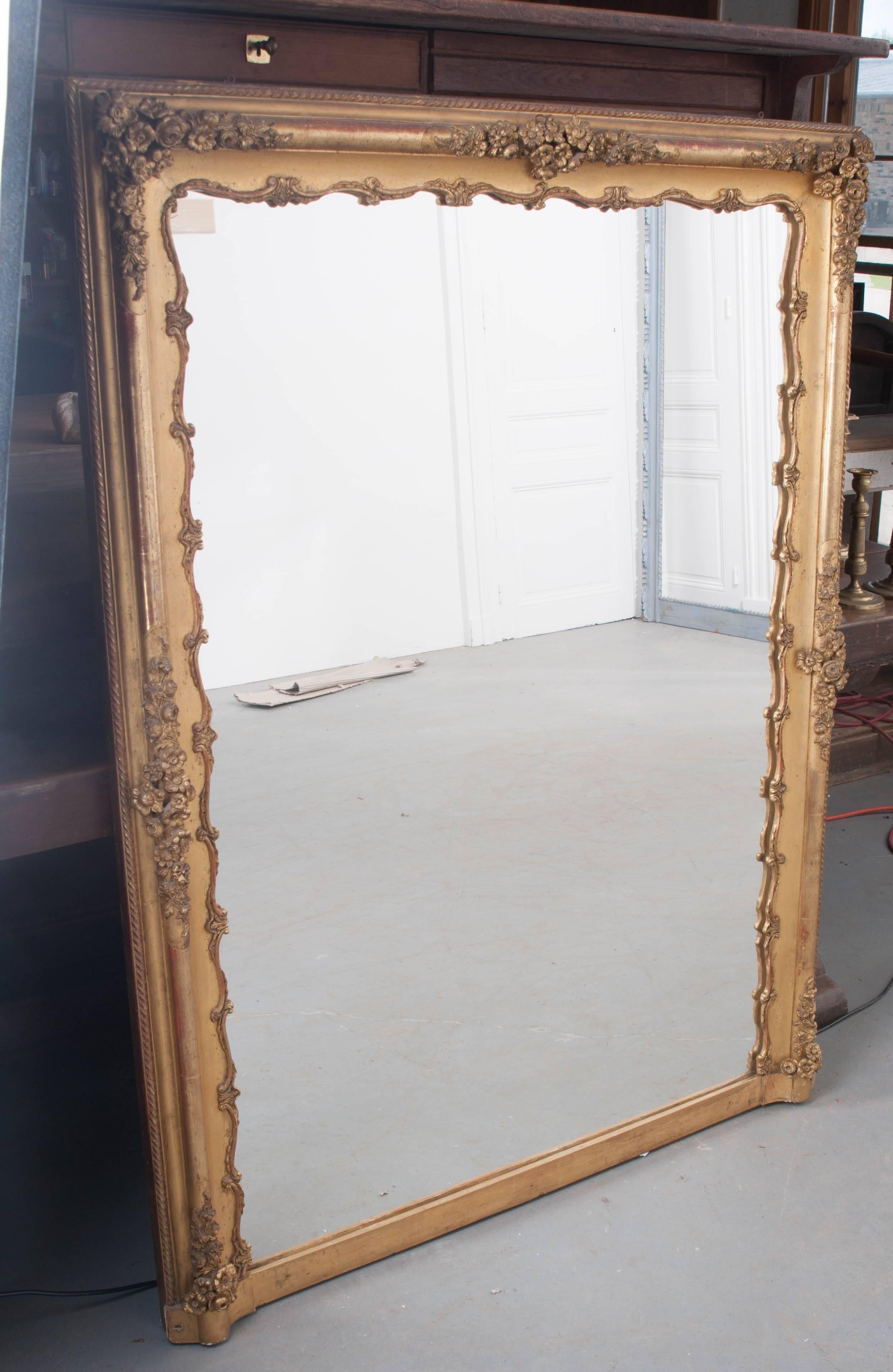 French 19th Century Giltwood Over-Mantle Mirror 4