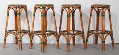 Set of Four French Bistro Bar Stools