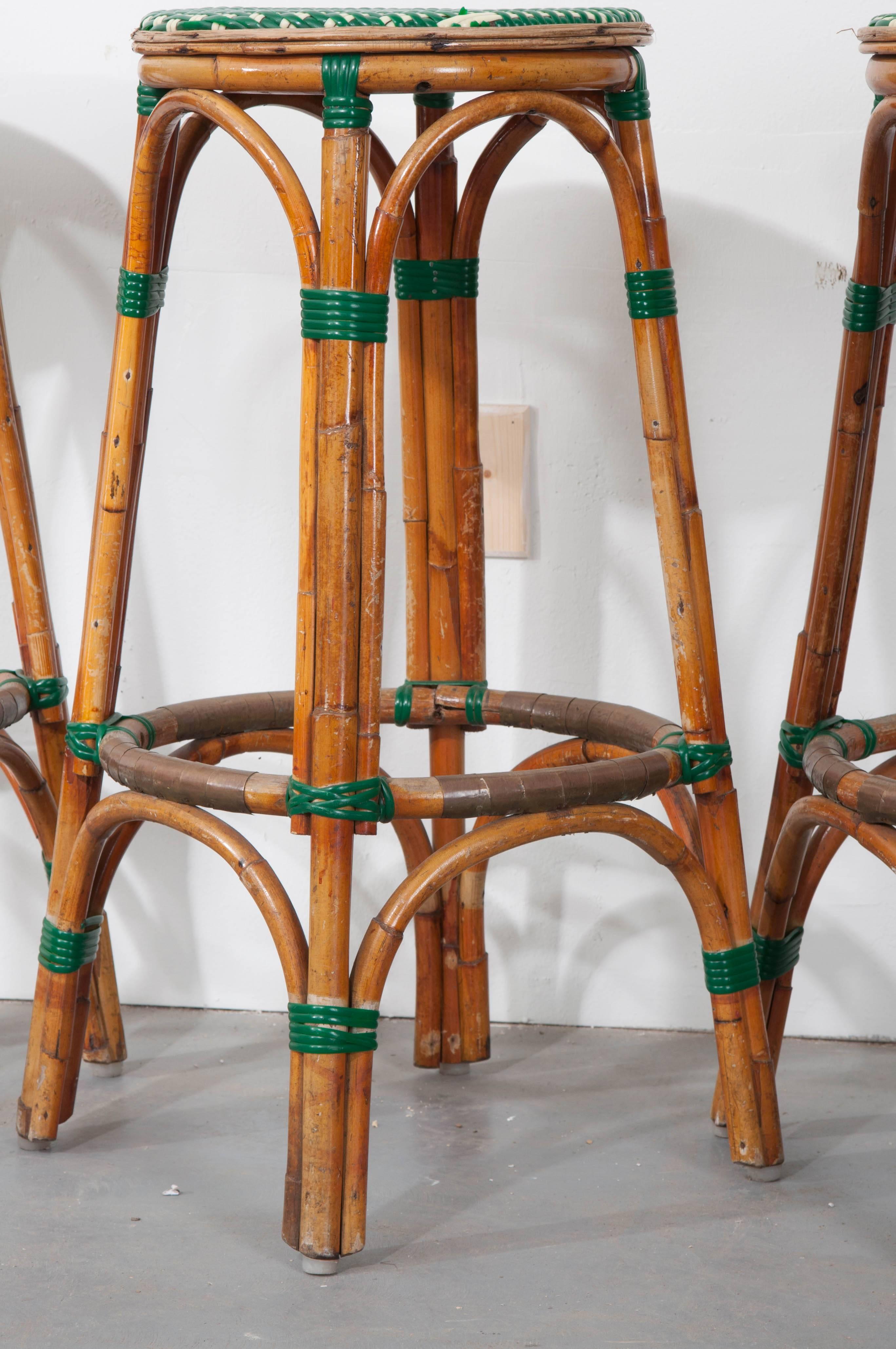 Set of Four French Bistro Bar Stools In Good Condition In Baton Rouge, LA