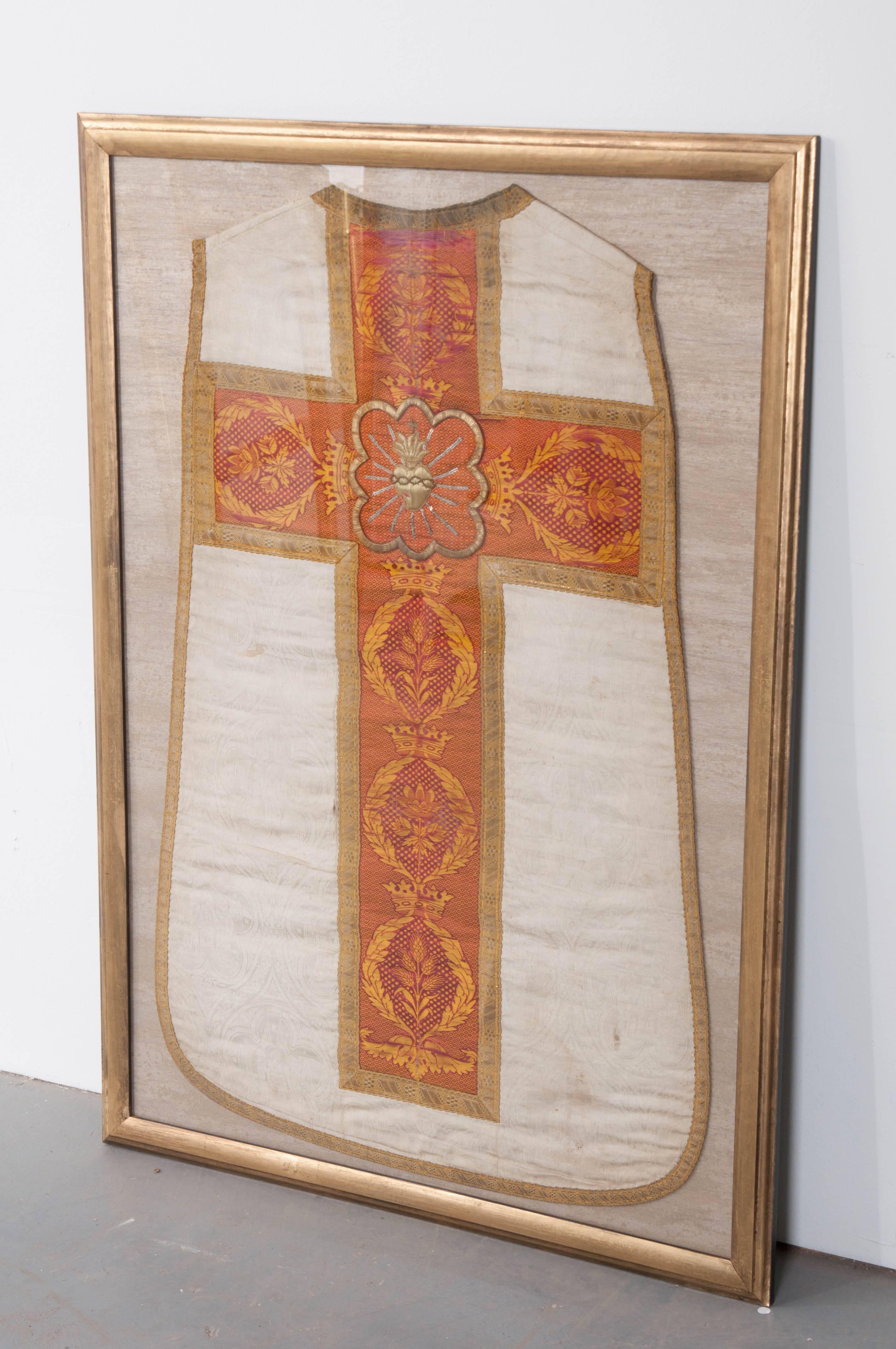 Embroidered 19th Century Dutch Religious Robe, Framed