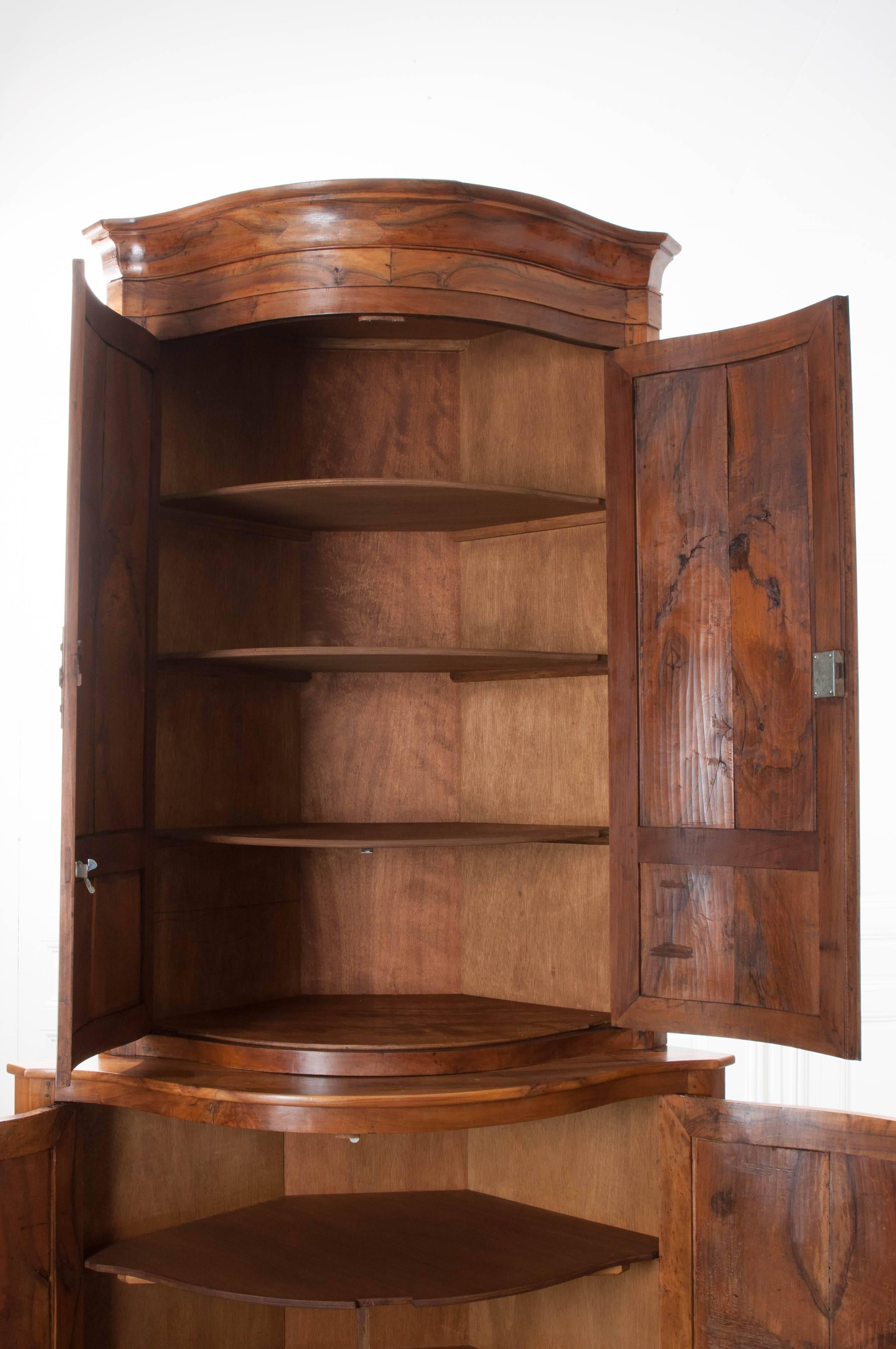 Pair of French 19th Century Walnut Corner Cabinets 5