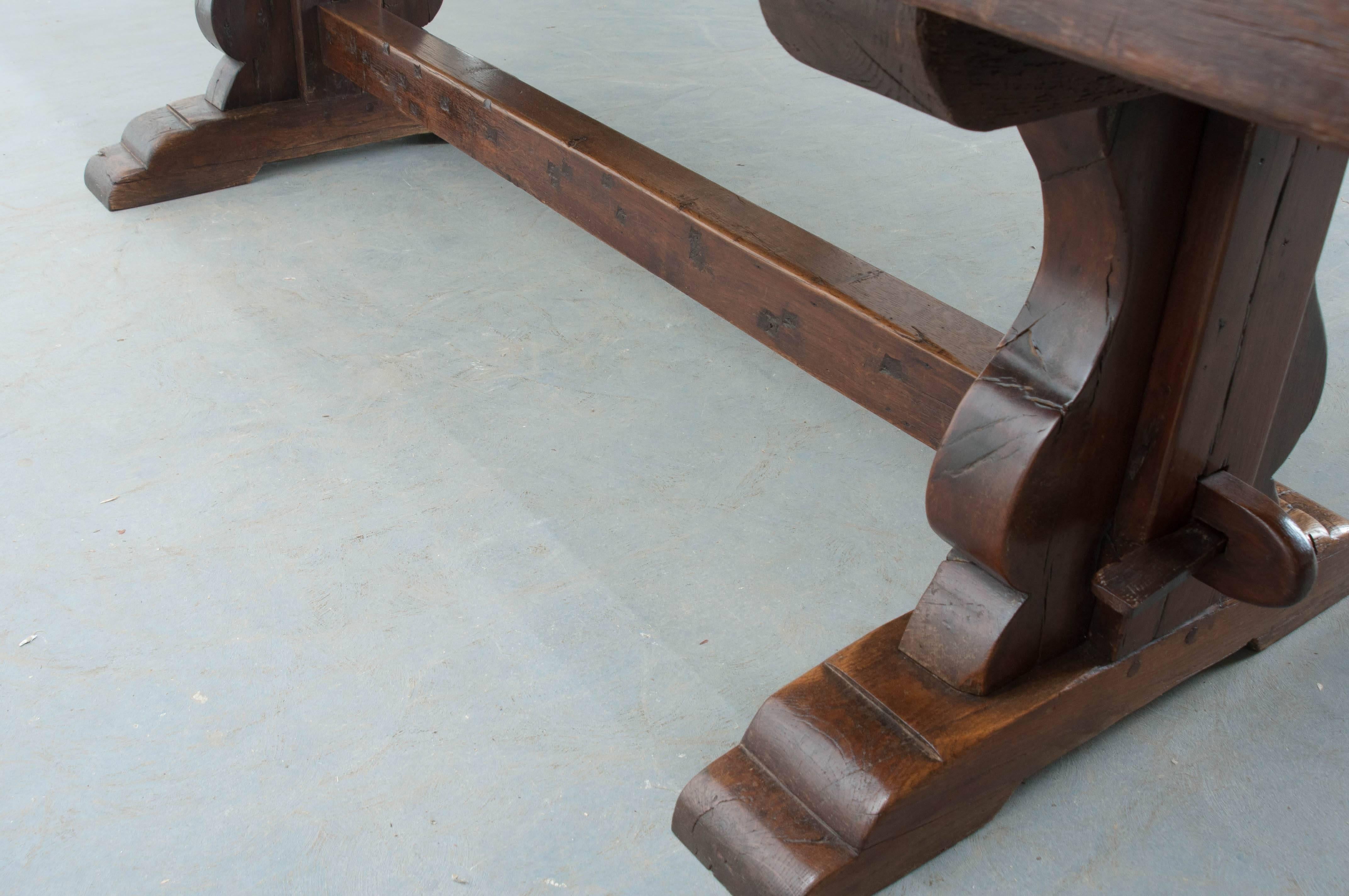 French Early 19th Century Oak Trestle Dining Table 3