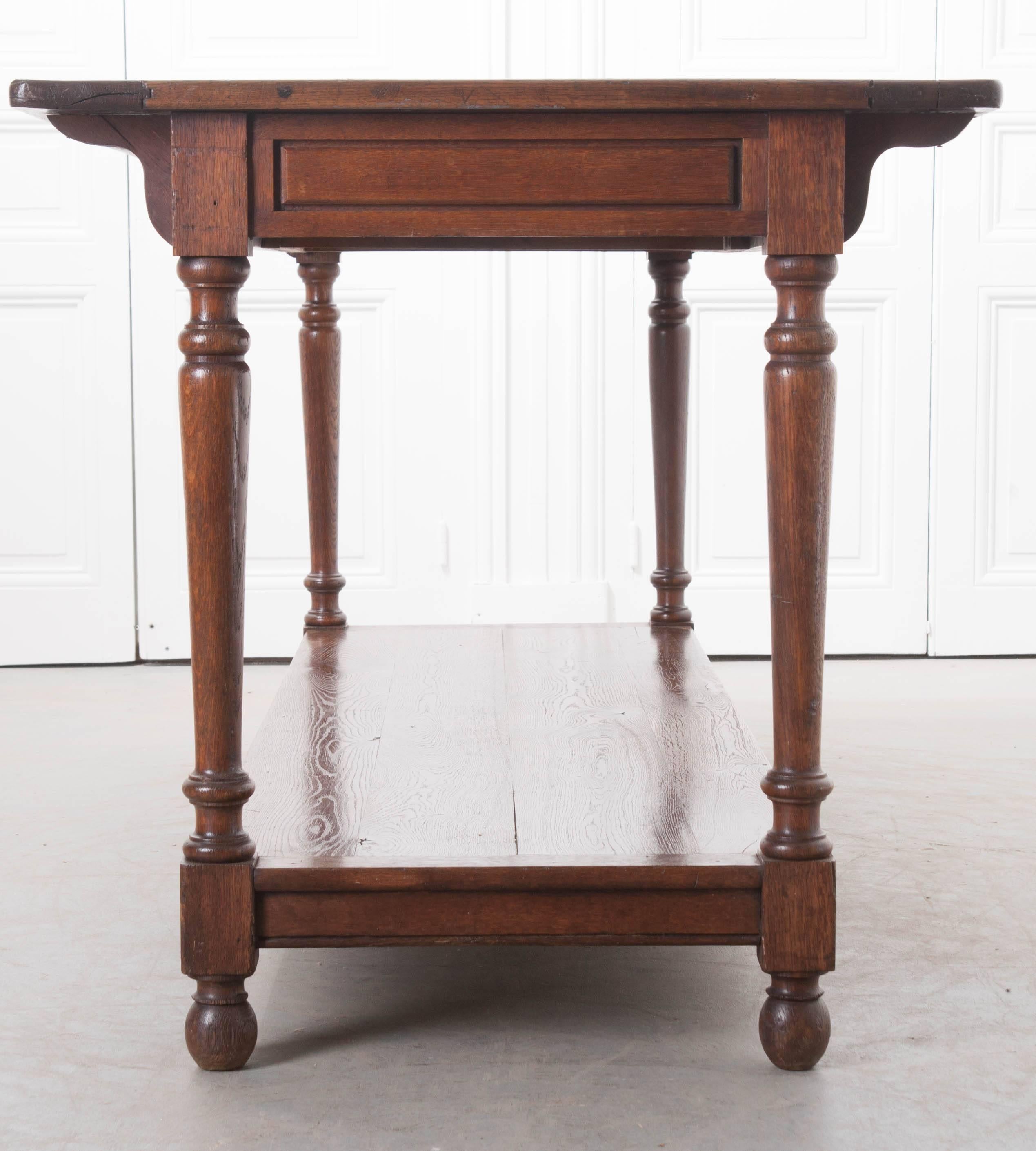 French Early 19th Century Oak Draper's Table 1