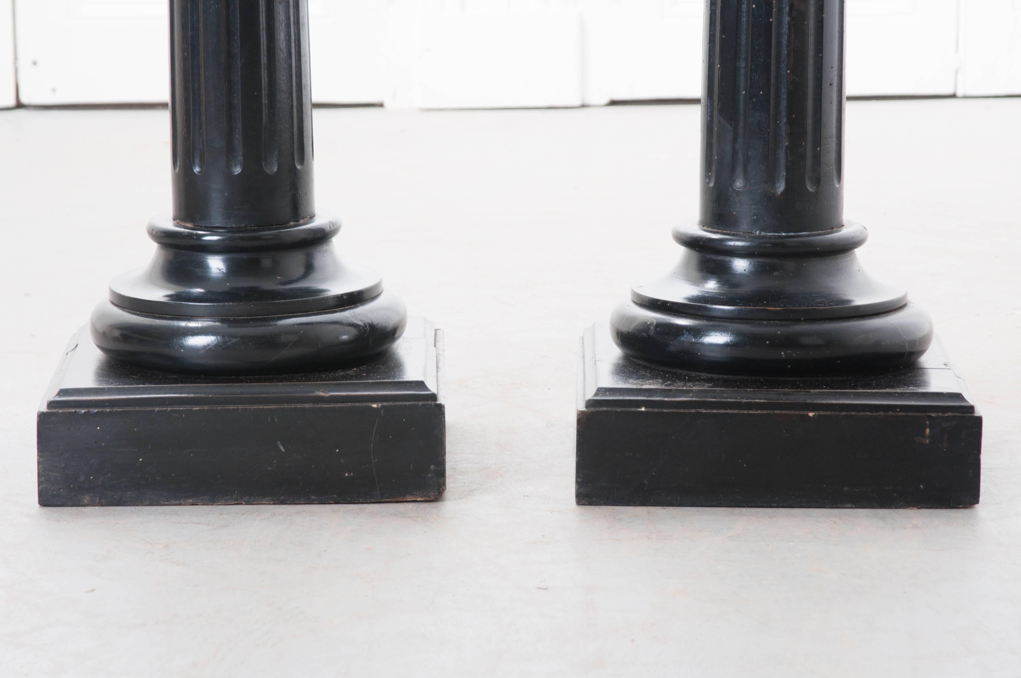 Pair of 19th Century French Ebony Columns In Good Condition In Baton Rouge, LA