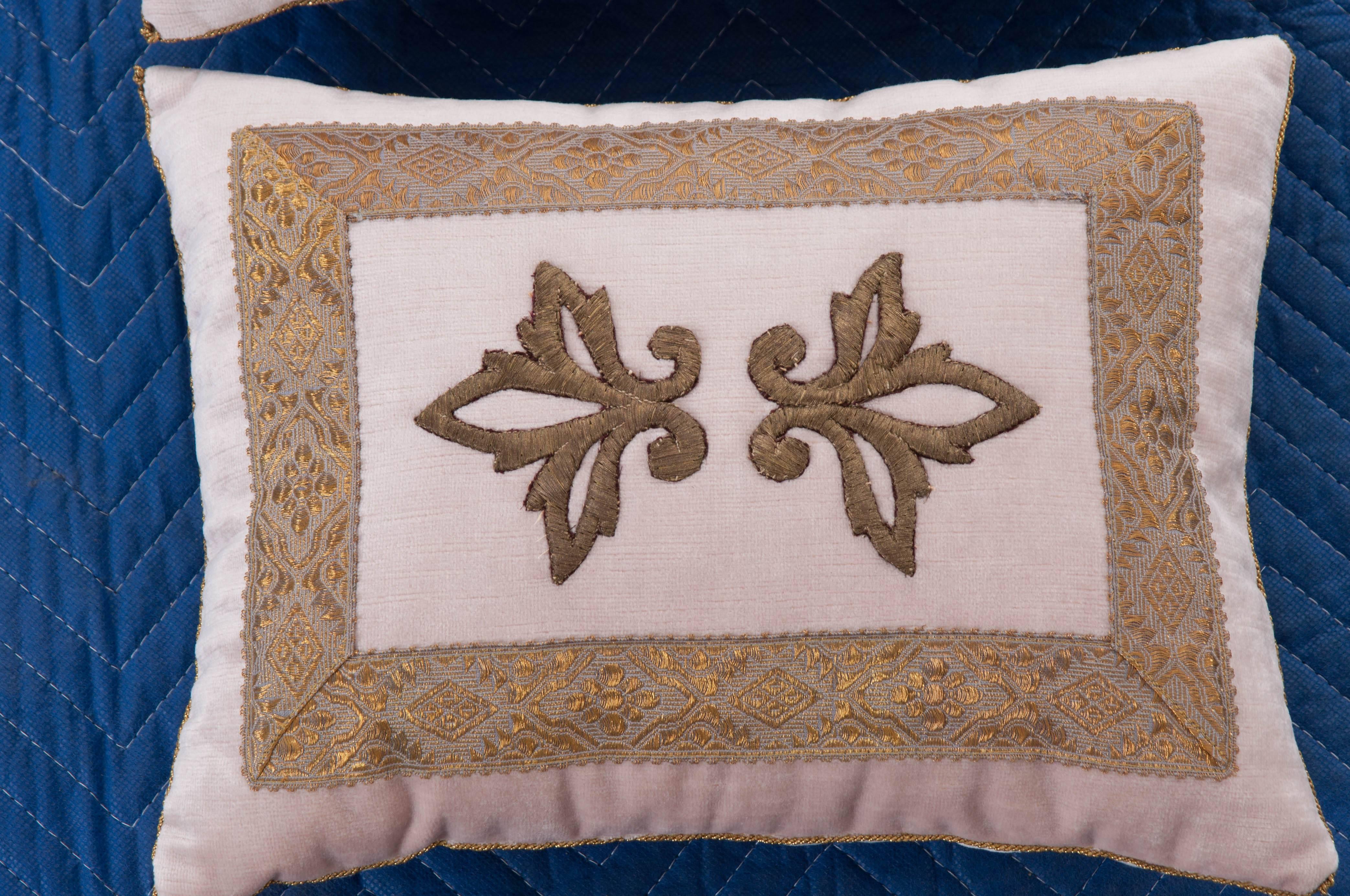 Embroidered Antique Textile Pillows by B.Viz Designs