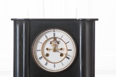 French 19th Century Black Marble Mantel Clock