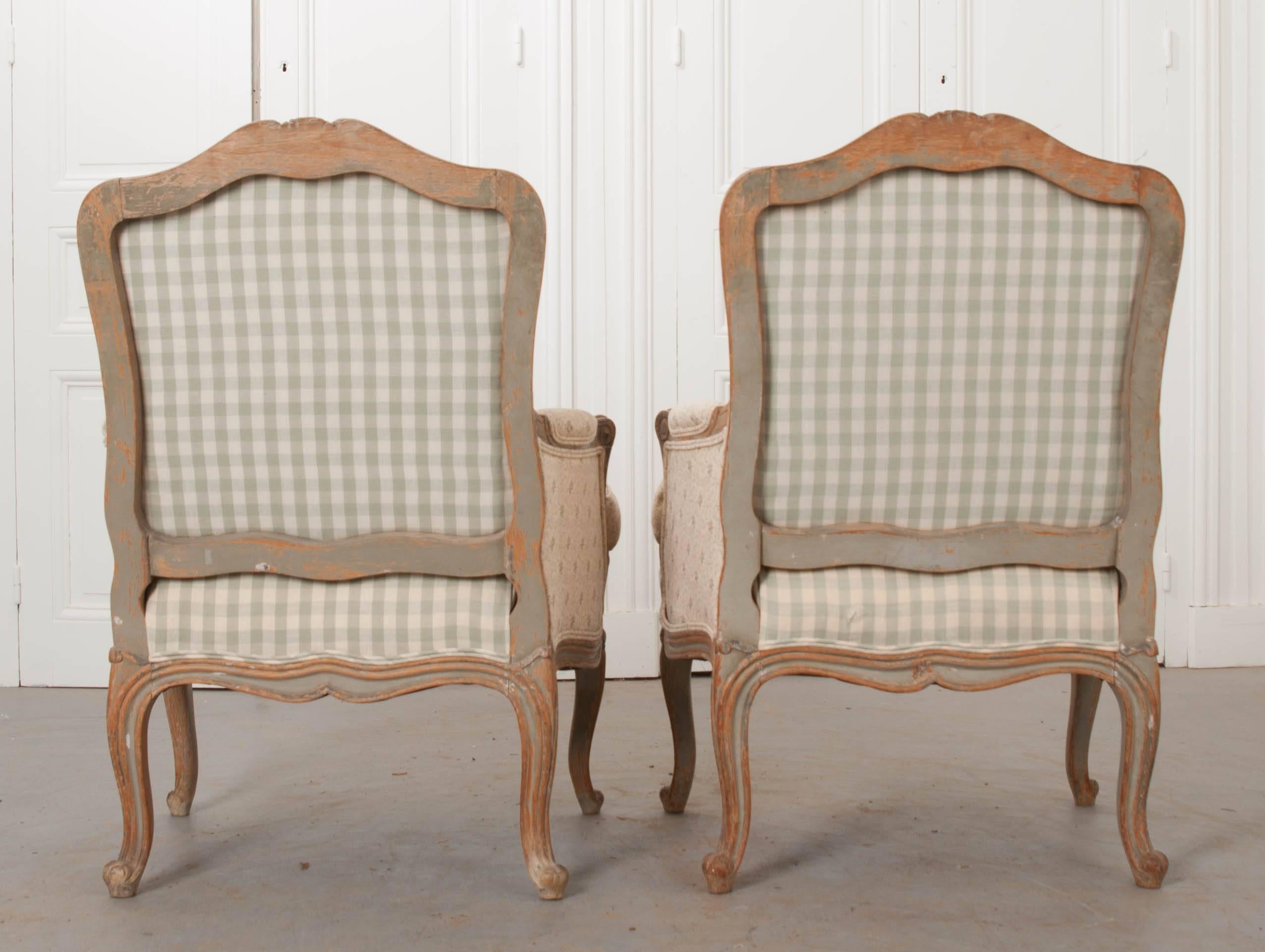 Pair of 19th Century French Louis XV Bergères 5