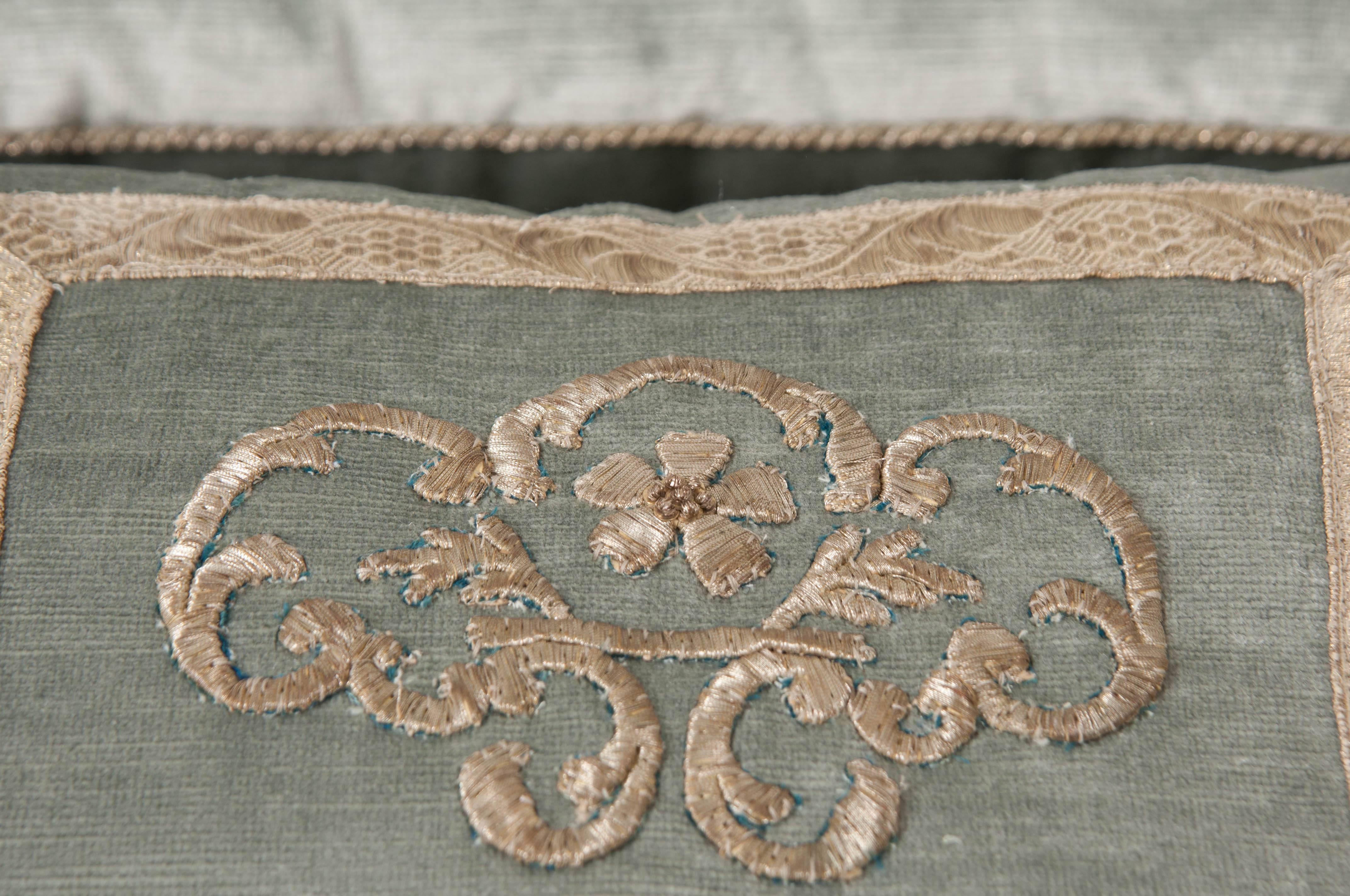 19th Century Antique Textile Pillow by B.Viz Designs