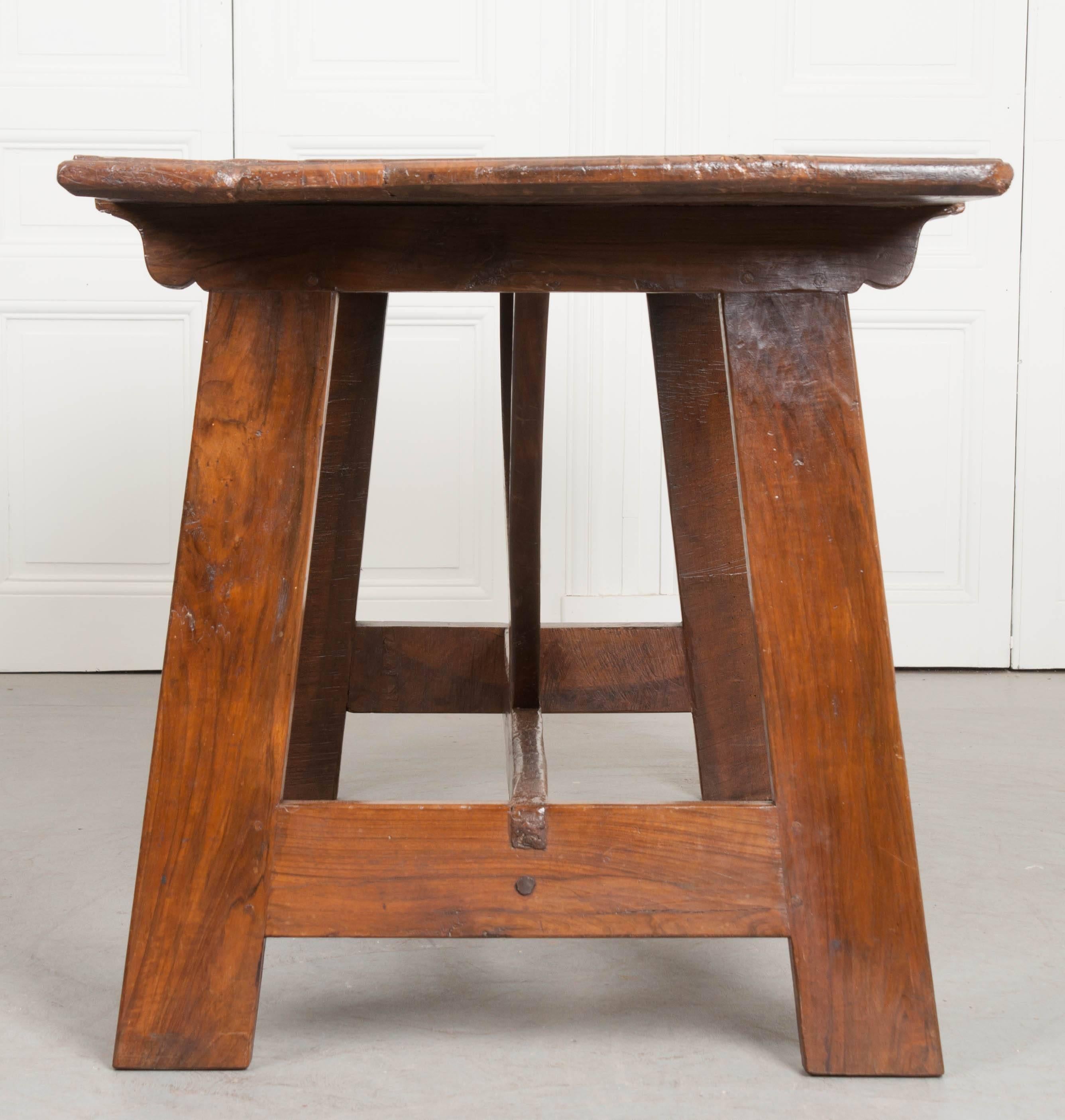 Portuguese 19th Century Walnut Farm Table 3