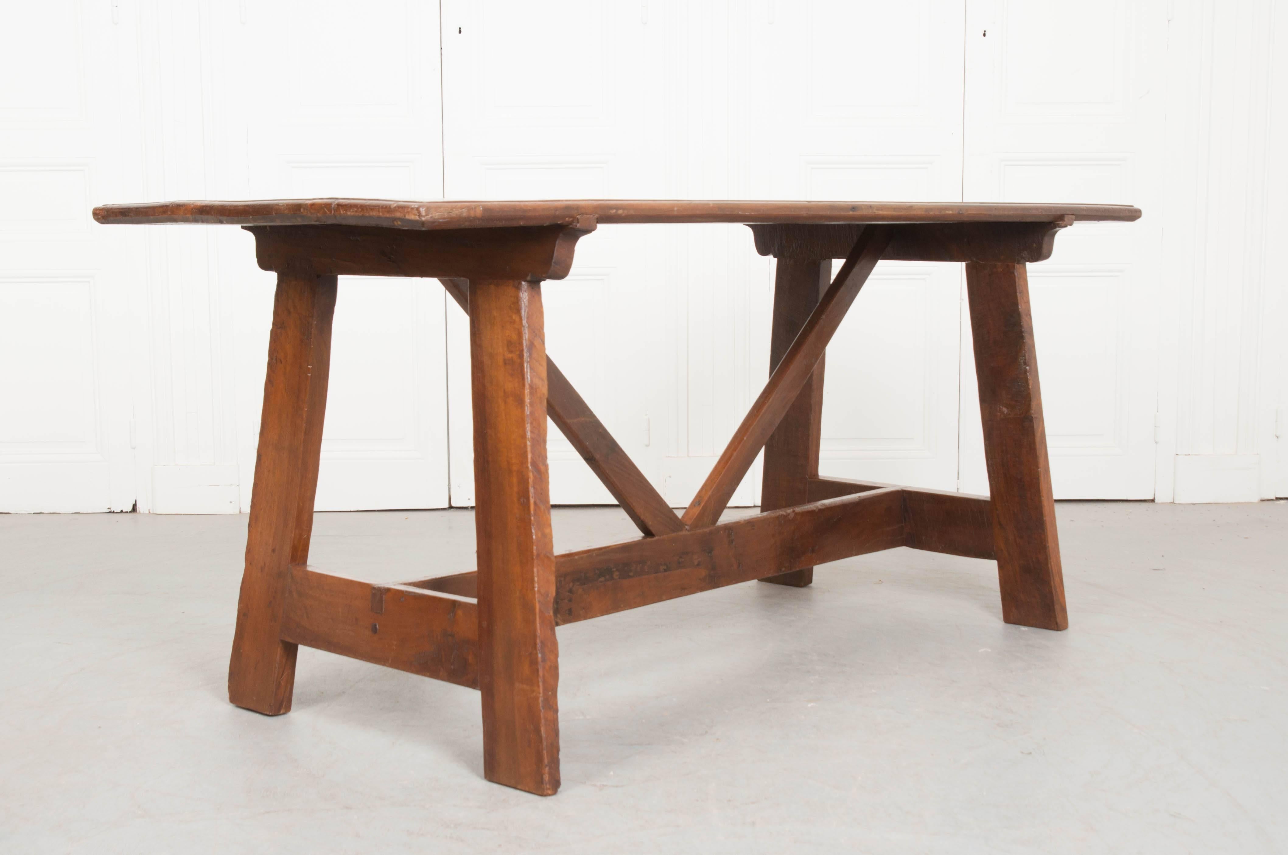 Portuguese 19th Century Walnut Farm Table 5