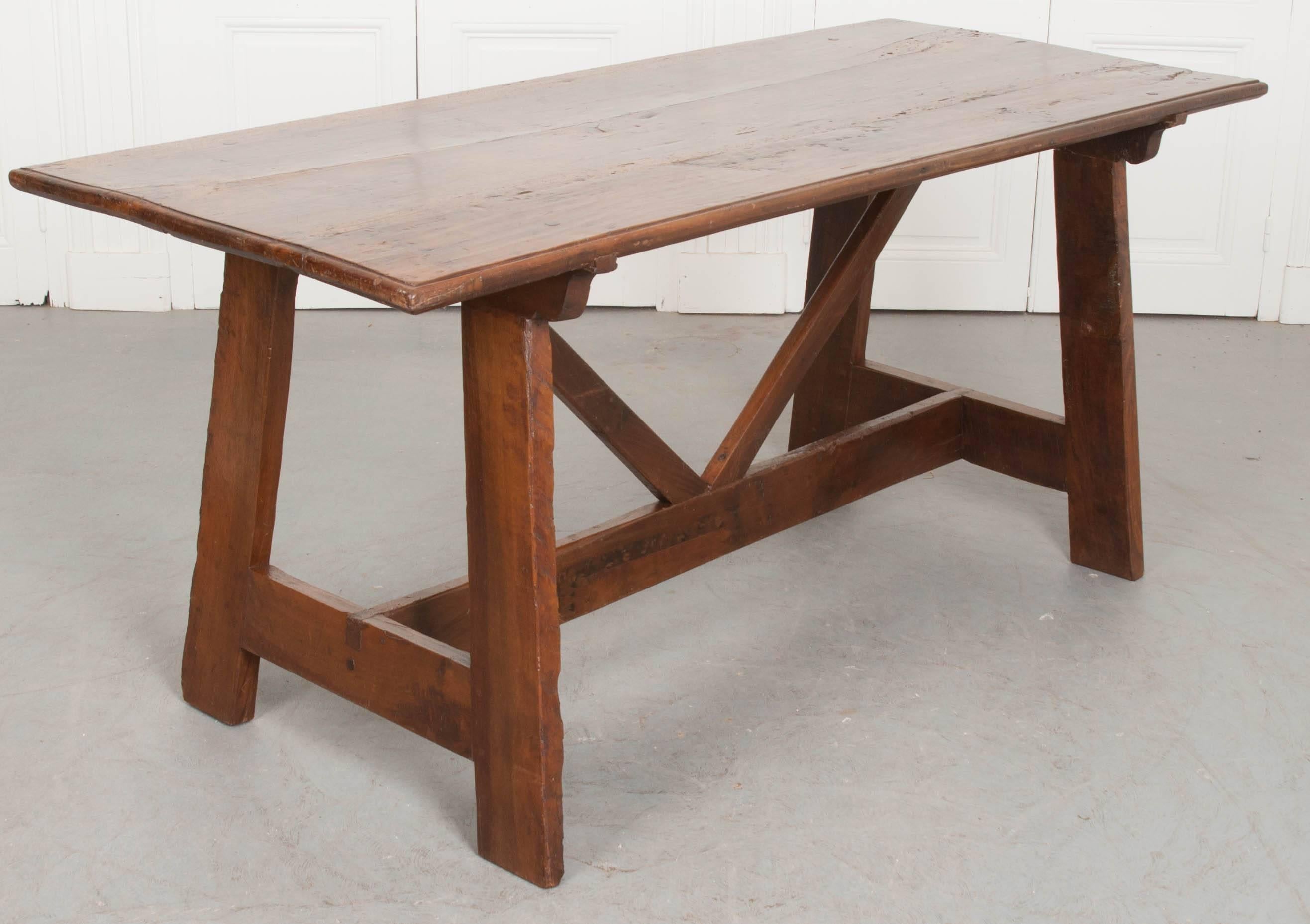 Portuguese 19th Century Walnut Farm Table 6