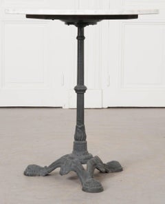 French 1920s Iron and Marble Bistro Table