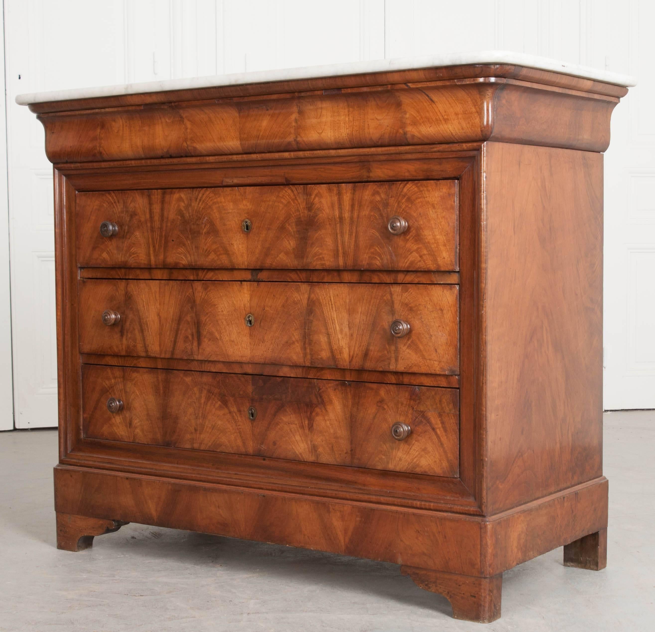 French 19th Century Mahogany Louis Philippe Commode with Marble Top 4
