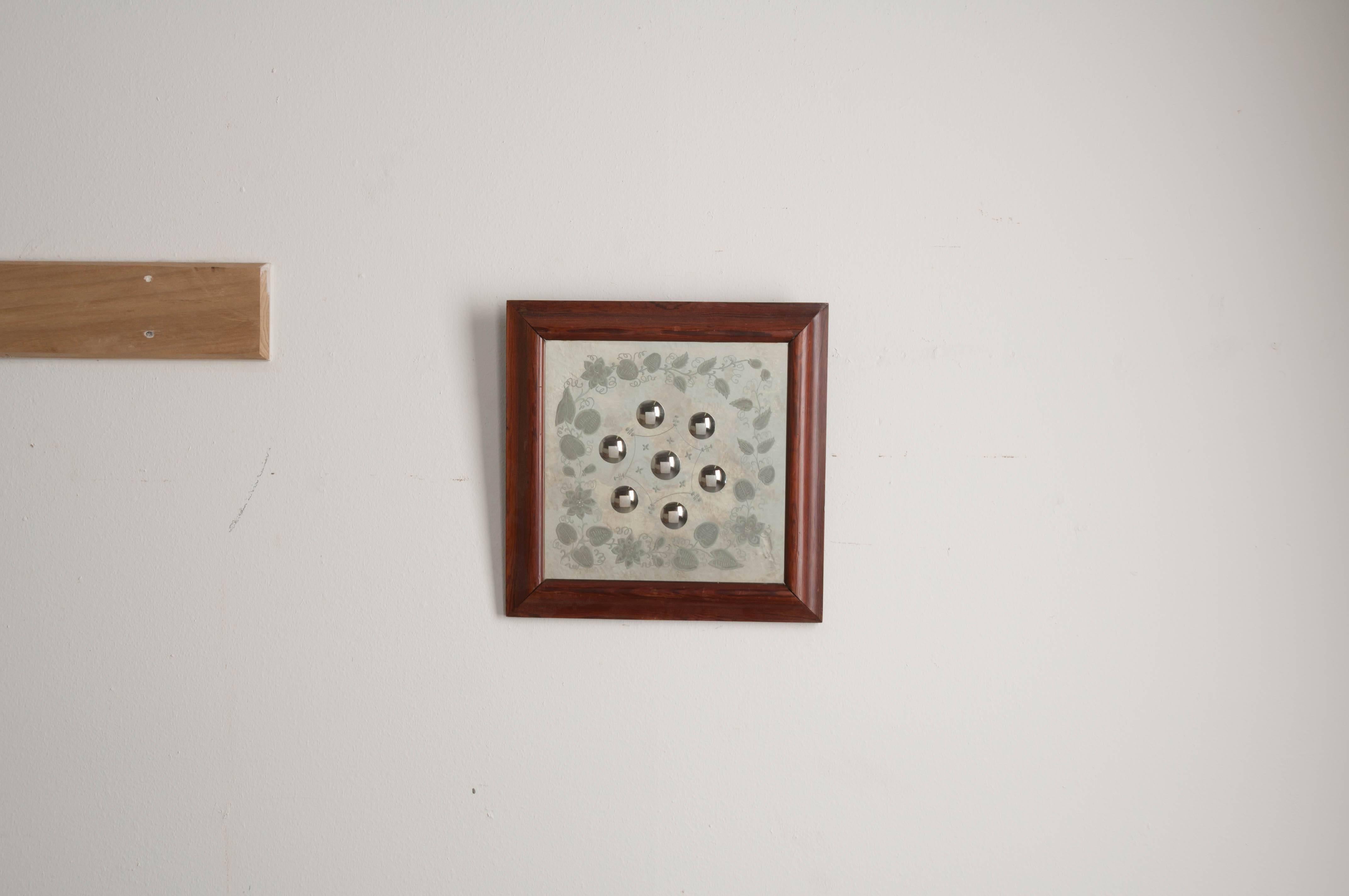 Englischer quadratischer gerahmter Bullseye-Spiegel, 19. Jahrhundert im Angebot 1