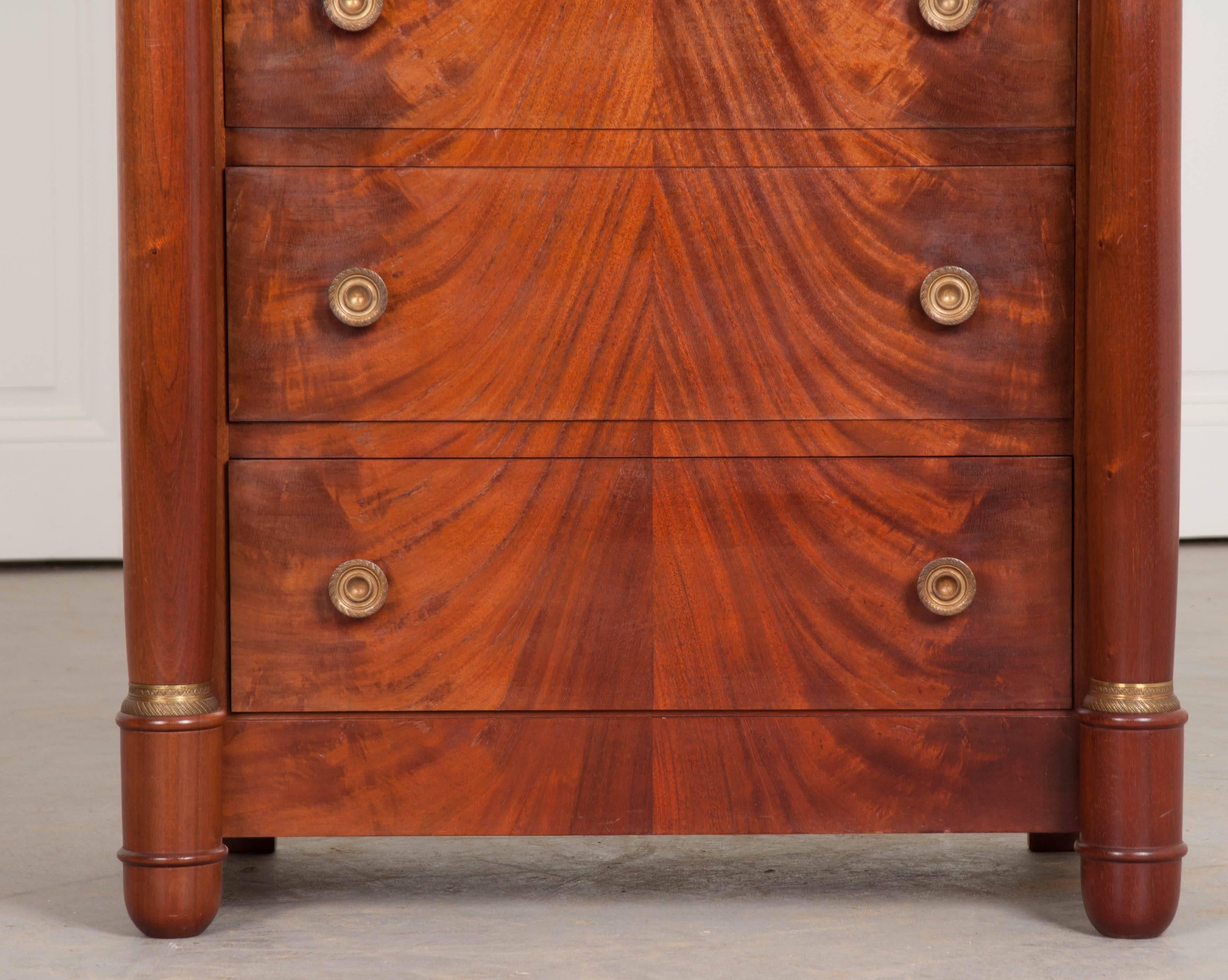 French Empire Style Mahogany Lingerie Commode In Good Condition In Baton Rouge, LA