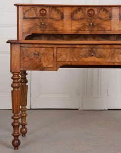 French 19th Century Burl Walnut Louis Philippe Desk
