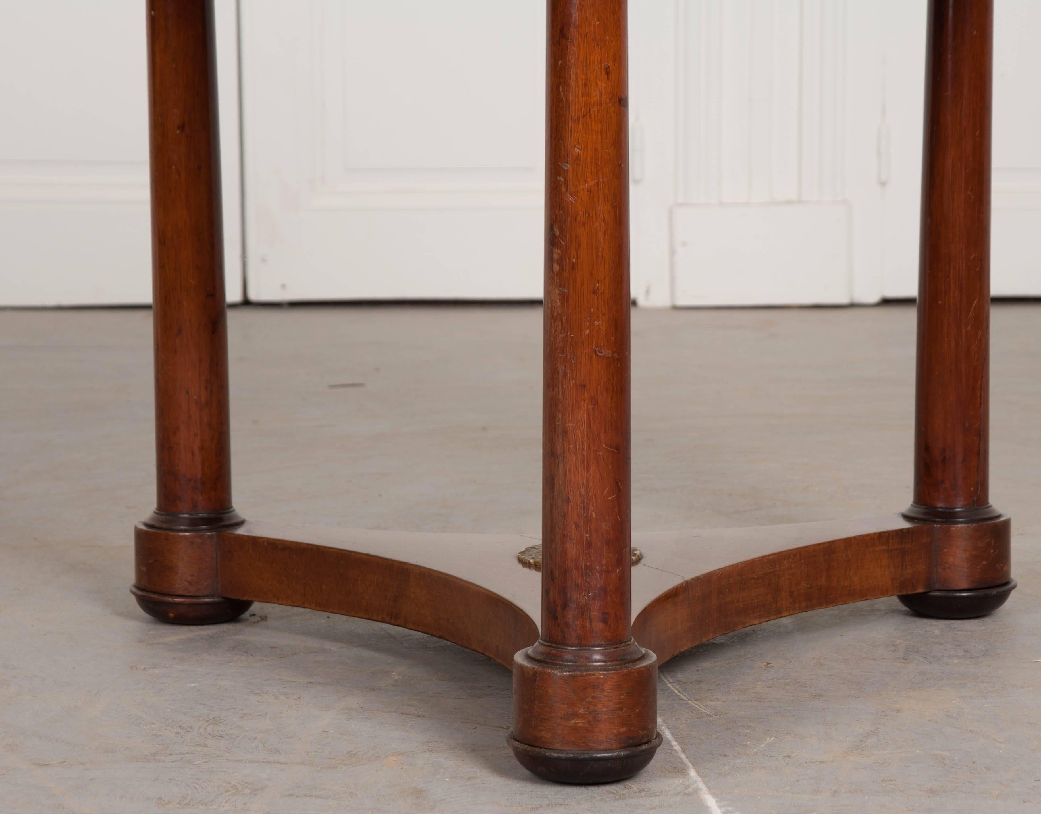French Empire 19th Century Mahogany Centre Table with Marble Top In Good Condition In Baton Rouge, LA