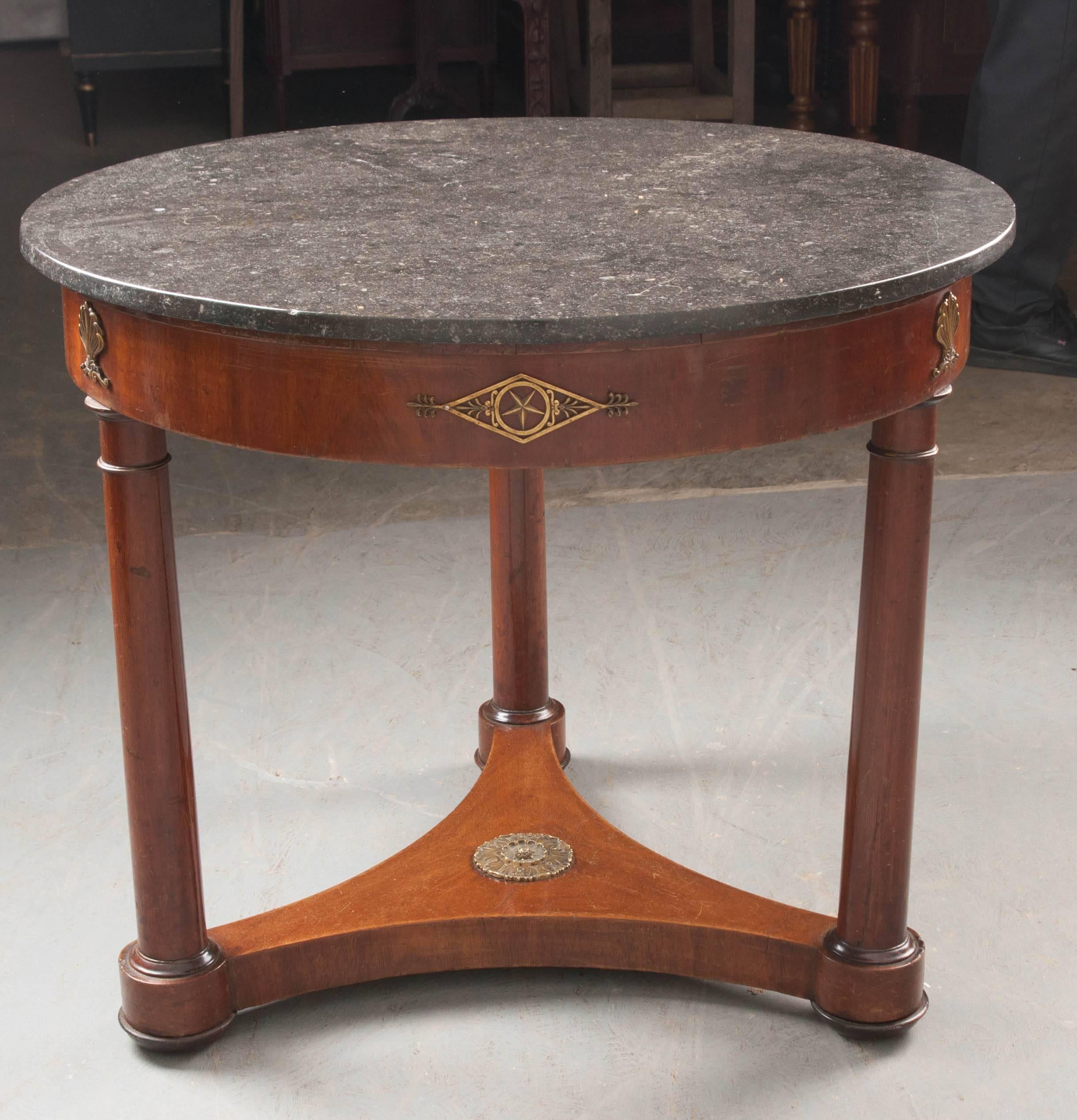 French Empire 19th Century Mahogany Centre Table with Marble Top 6
