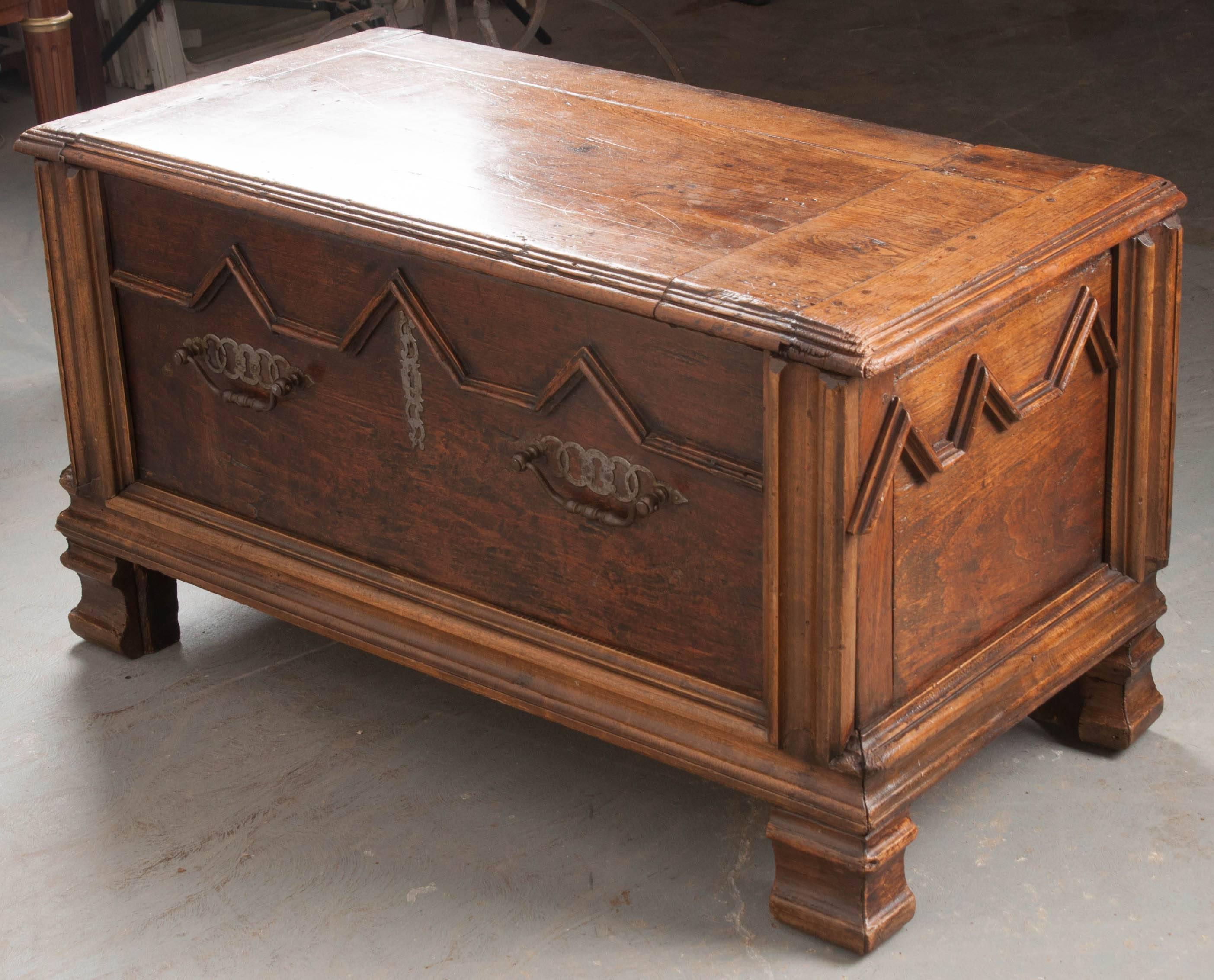 French Early 19th Century Oak Coffer 3
