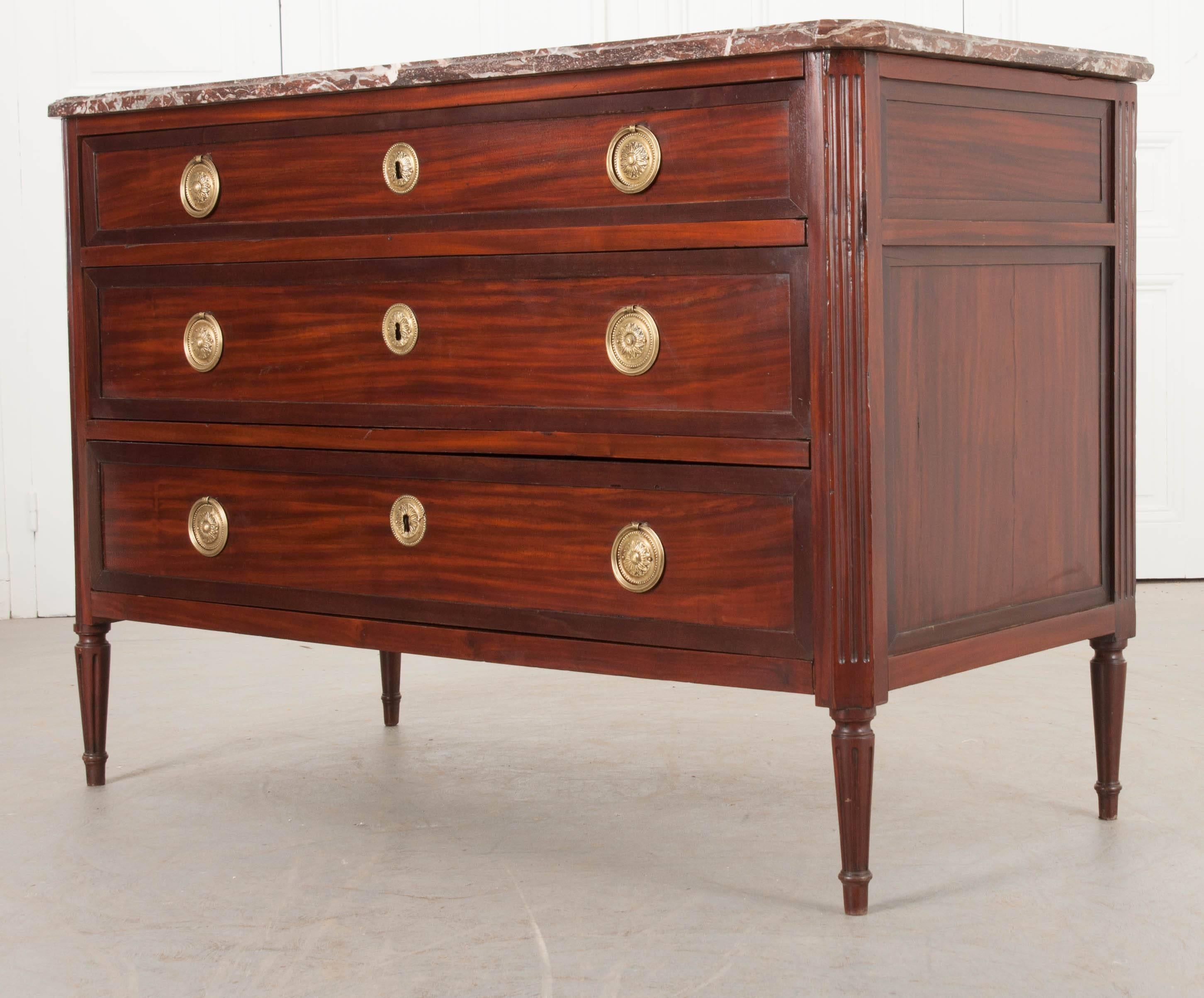 French 19th Century Mahogany Louis XVI Commode 3