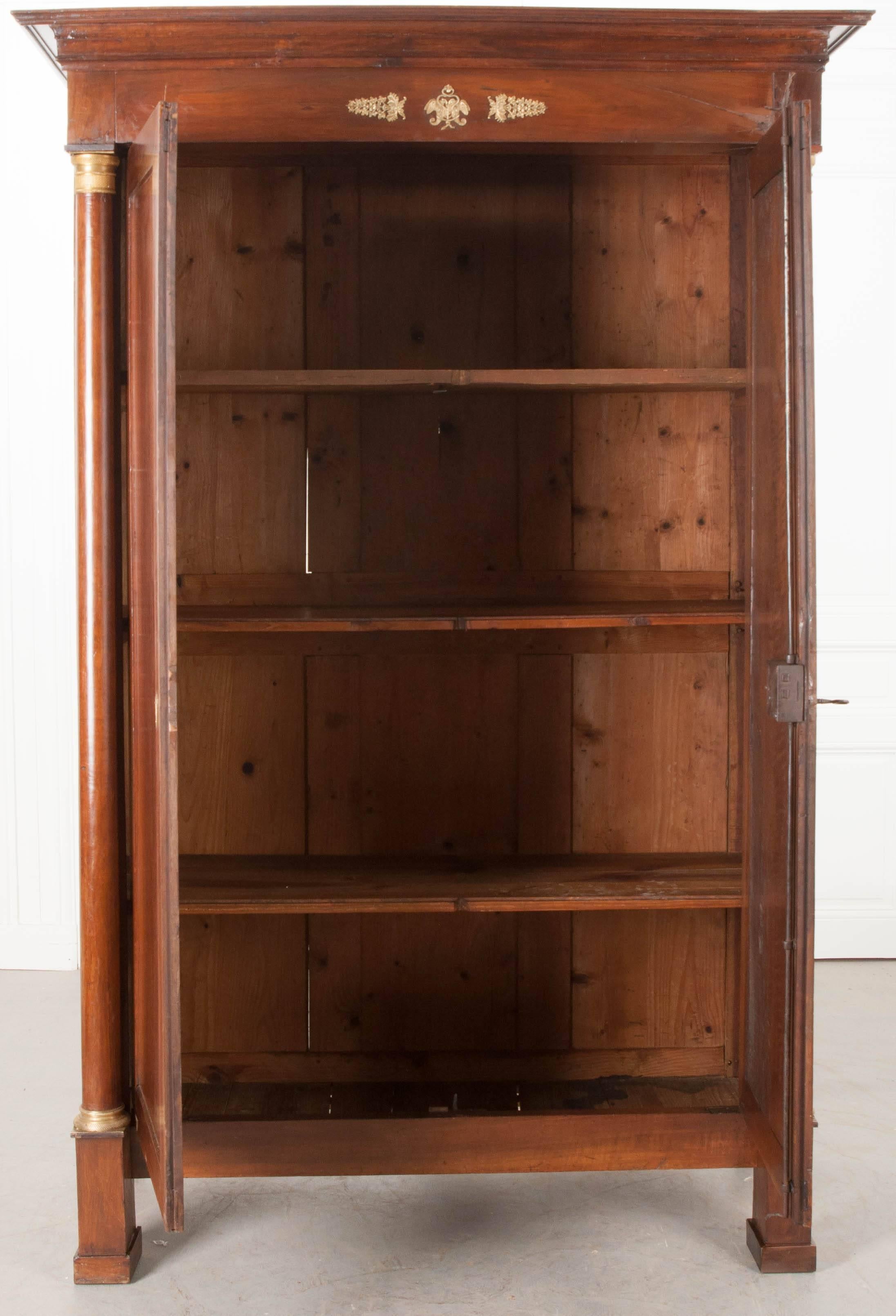 French 19th Century Walnut Empire Armoire 1