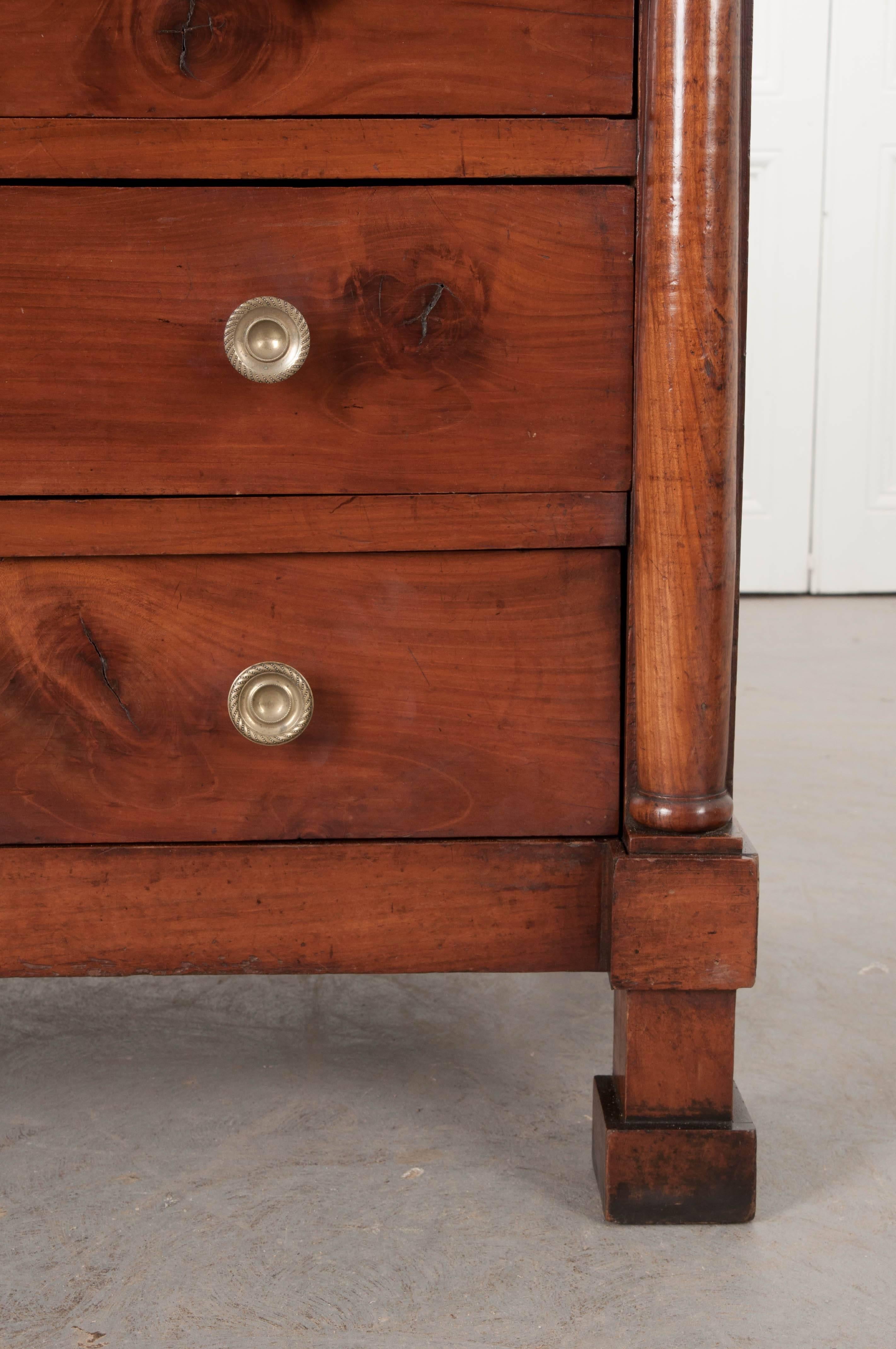 Brass French 19th Century Walnut Empire Commode