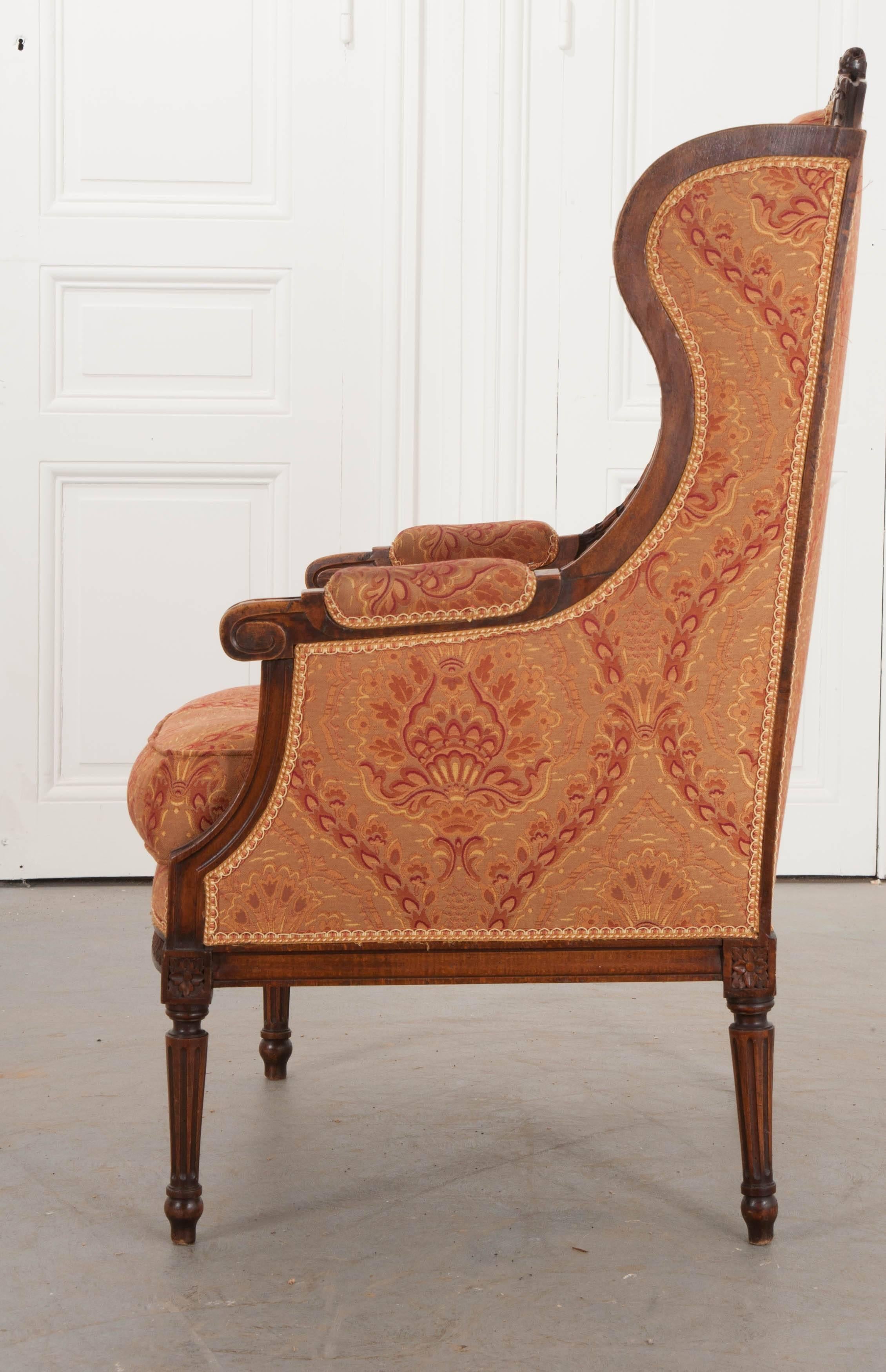 French 19th Century Louis XVI Upholstered Bergère 4