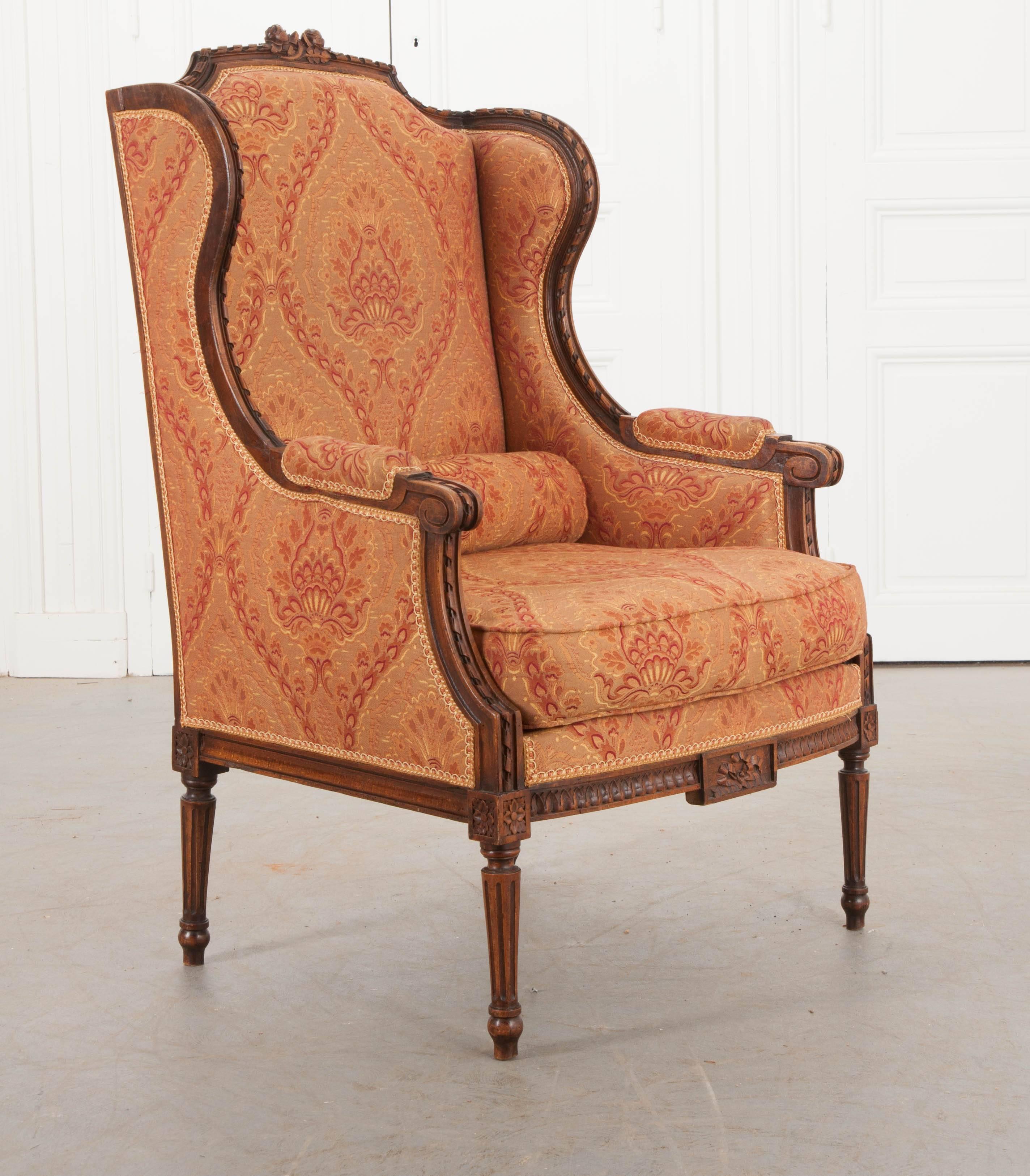 French 19th Century Louis XVI Upholstered Bergère 1